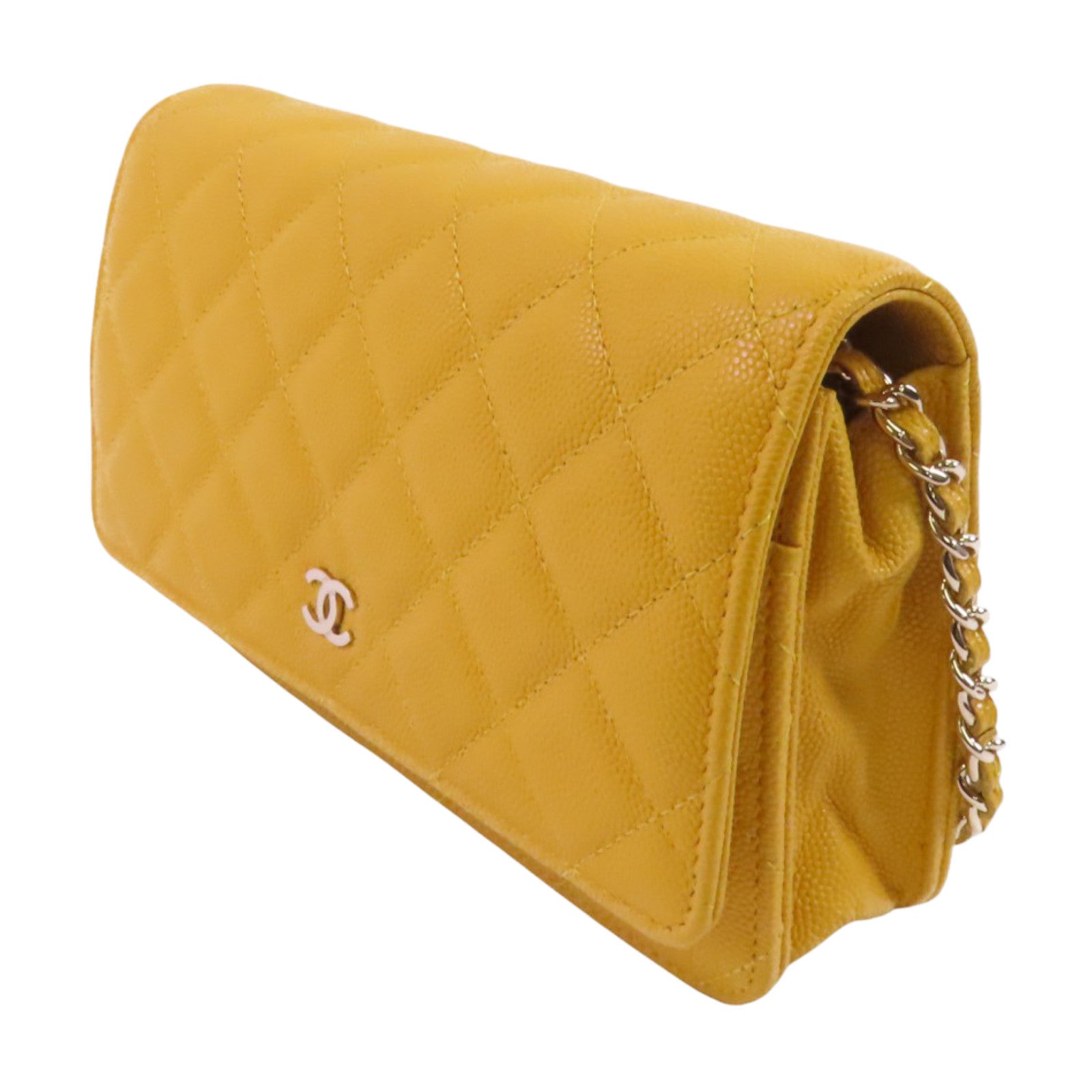 CHANEL 牛皮皮革Chanel WOC Wallet On Chain金扣鏈帶肩背袋