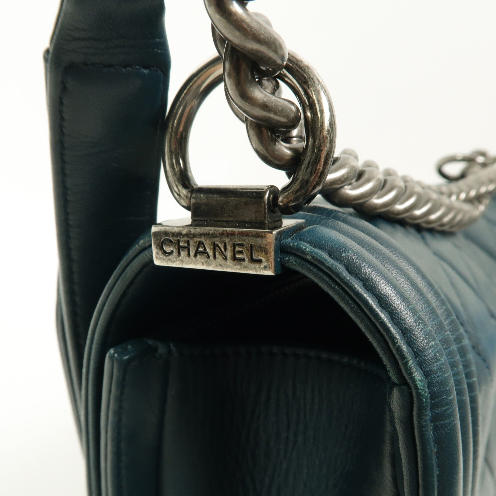 CHANEL 羊皮皮革Boy 25鏈帶肩背袋