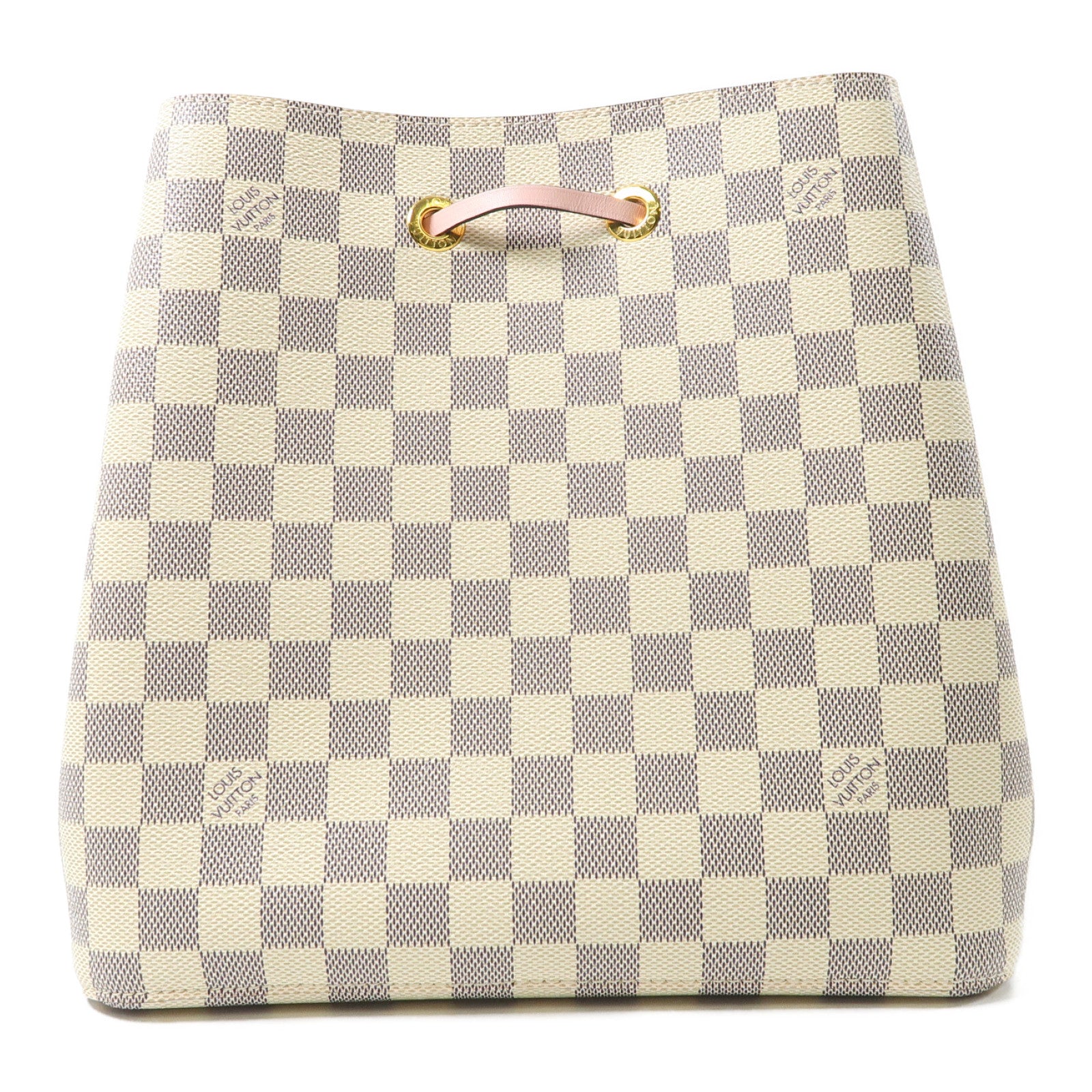 LOUIS VUITTON Damier Azur Neo Noe金扣肩背袋白色