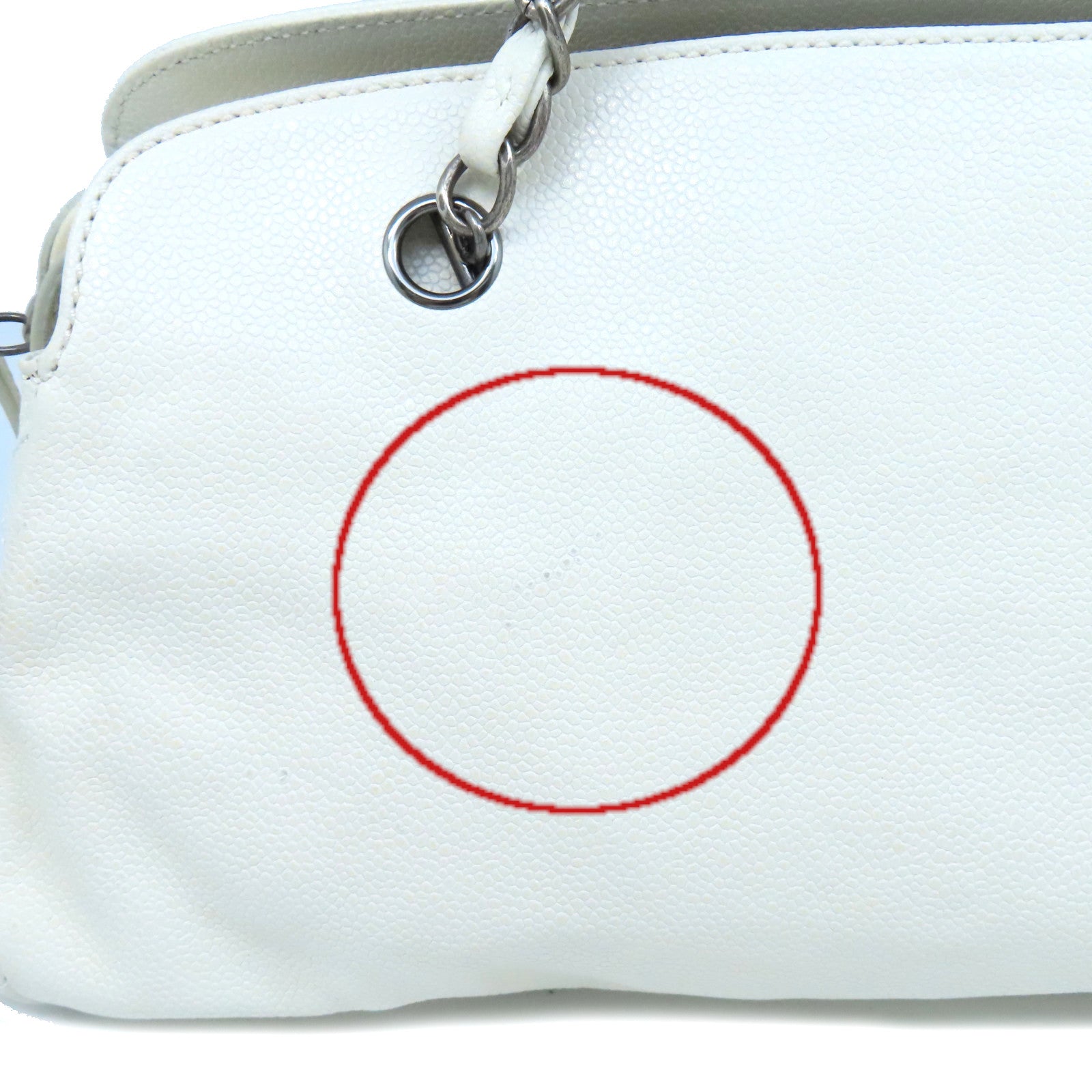 CHANEL 【激減優惠】菱格牛皮皮革Chain Shoulder Bag鏈帶肩背袋米白色