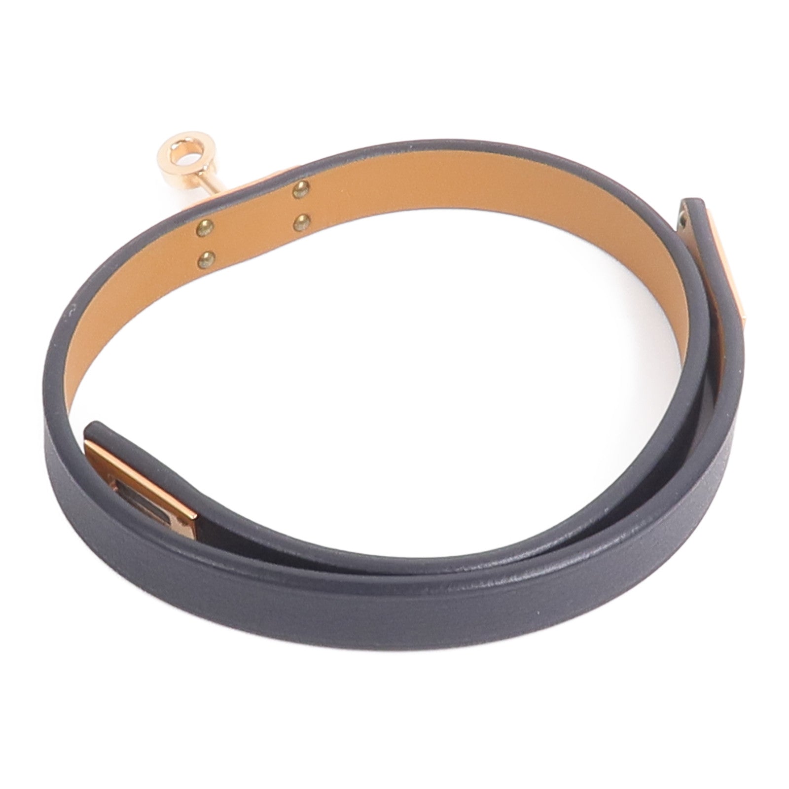 HERMES Swift皮革Mini Kelly Double Tour Bracelet手帶Noir