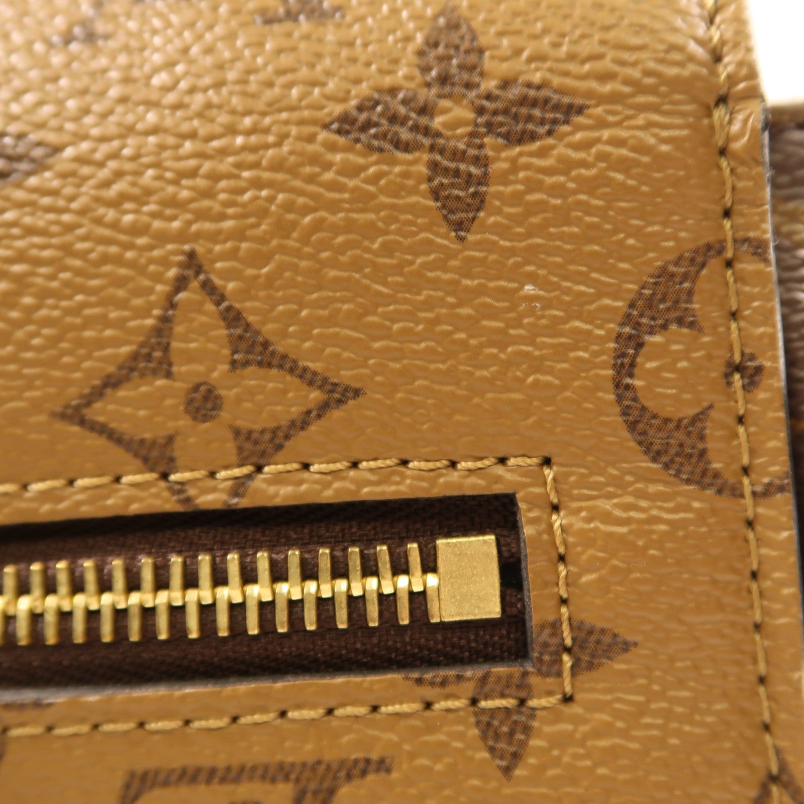 LOUIS VUITTON Monogram Reverse Pochette Metis金扣手挽肩背兩用袋棕色