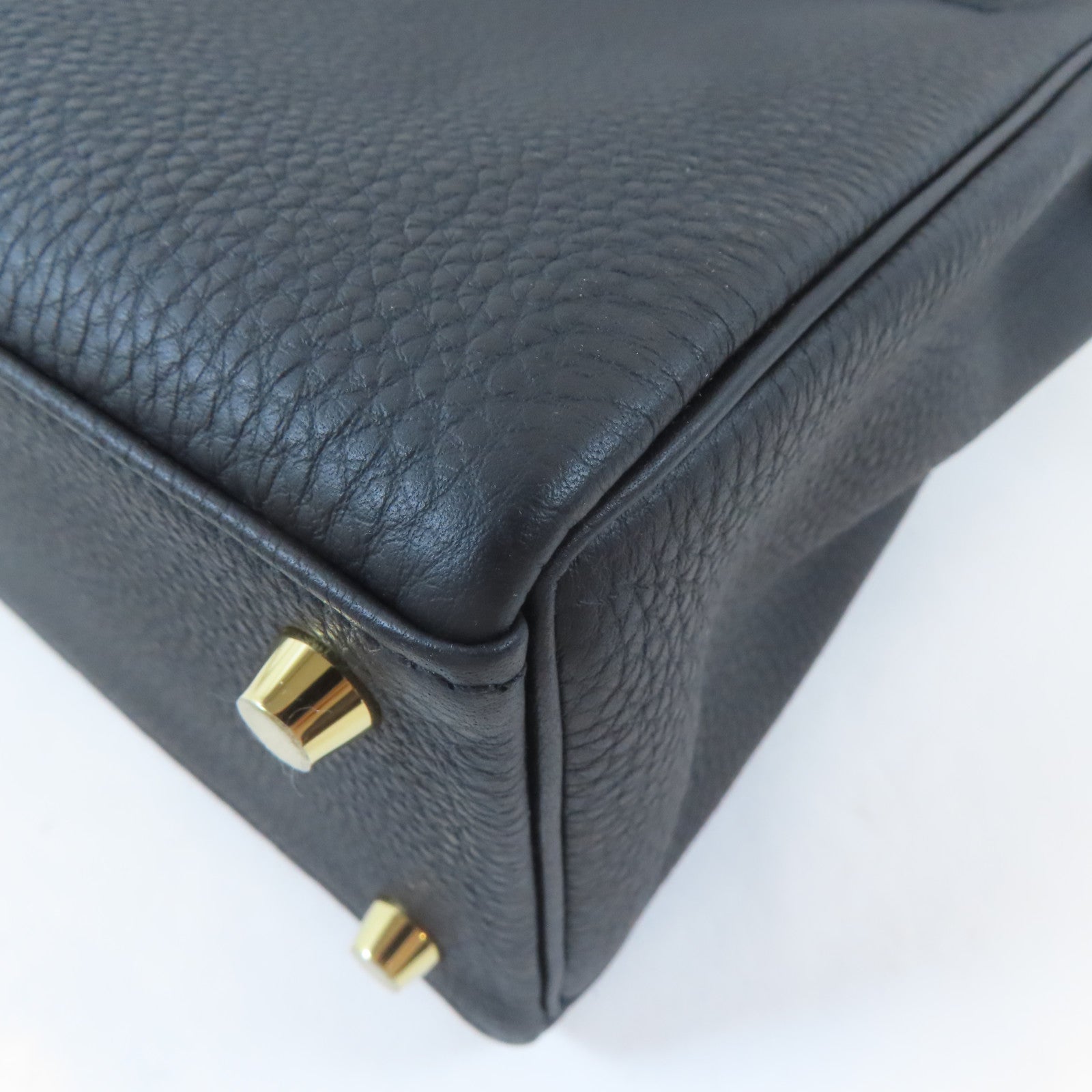 HERMES (PRICE DOWN) GHW Kelly 25 2 Way Shoulder Handbag Togo Leather Noir Black