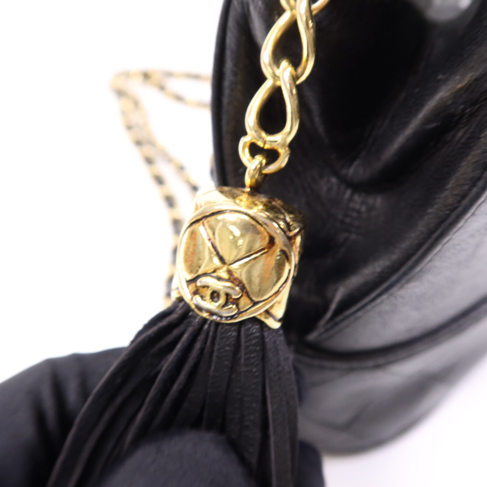CHANEL 羊皮皮革Shoulder Bag金扣鏈帶肩背袋