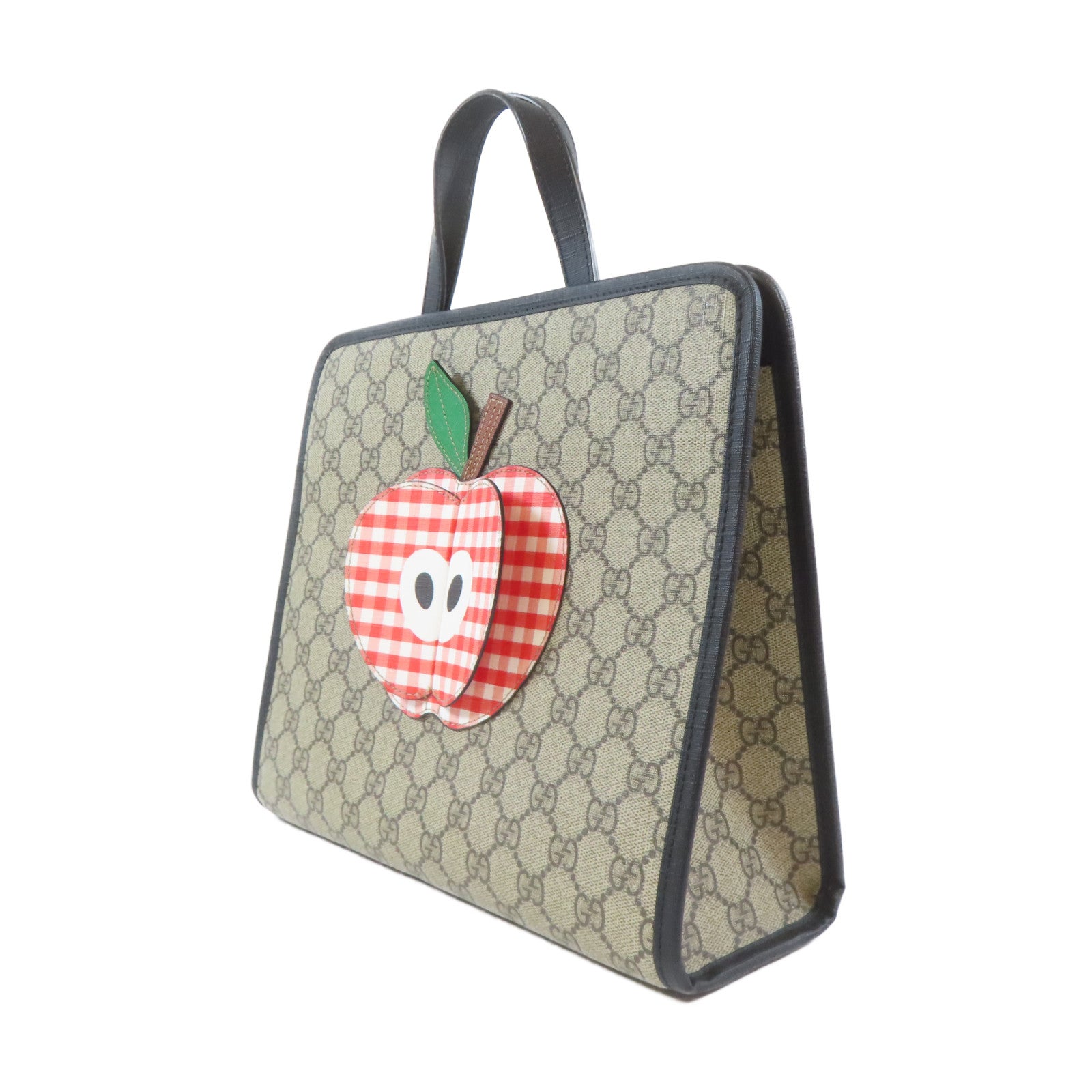 GUCCI 塗層帆布Hand Bag銀扣手挽袋啡色