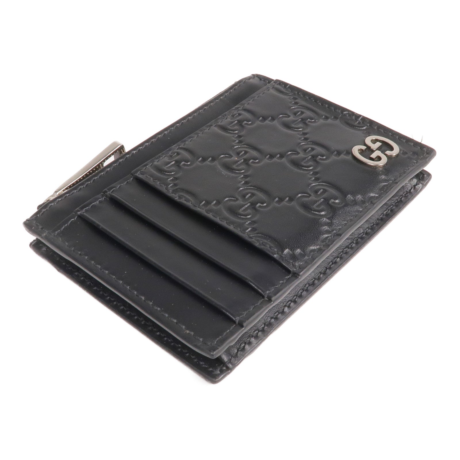 GUCCI 牛皮皮革Card Case銀扣卡片套/零錢包