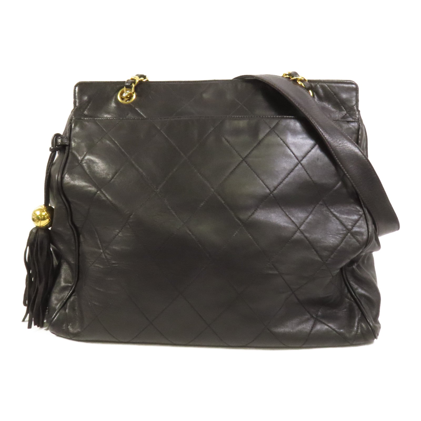 CHANEL 羊皮皮革Vintage Tote金扣鏈帶肩背袋