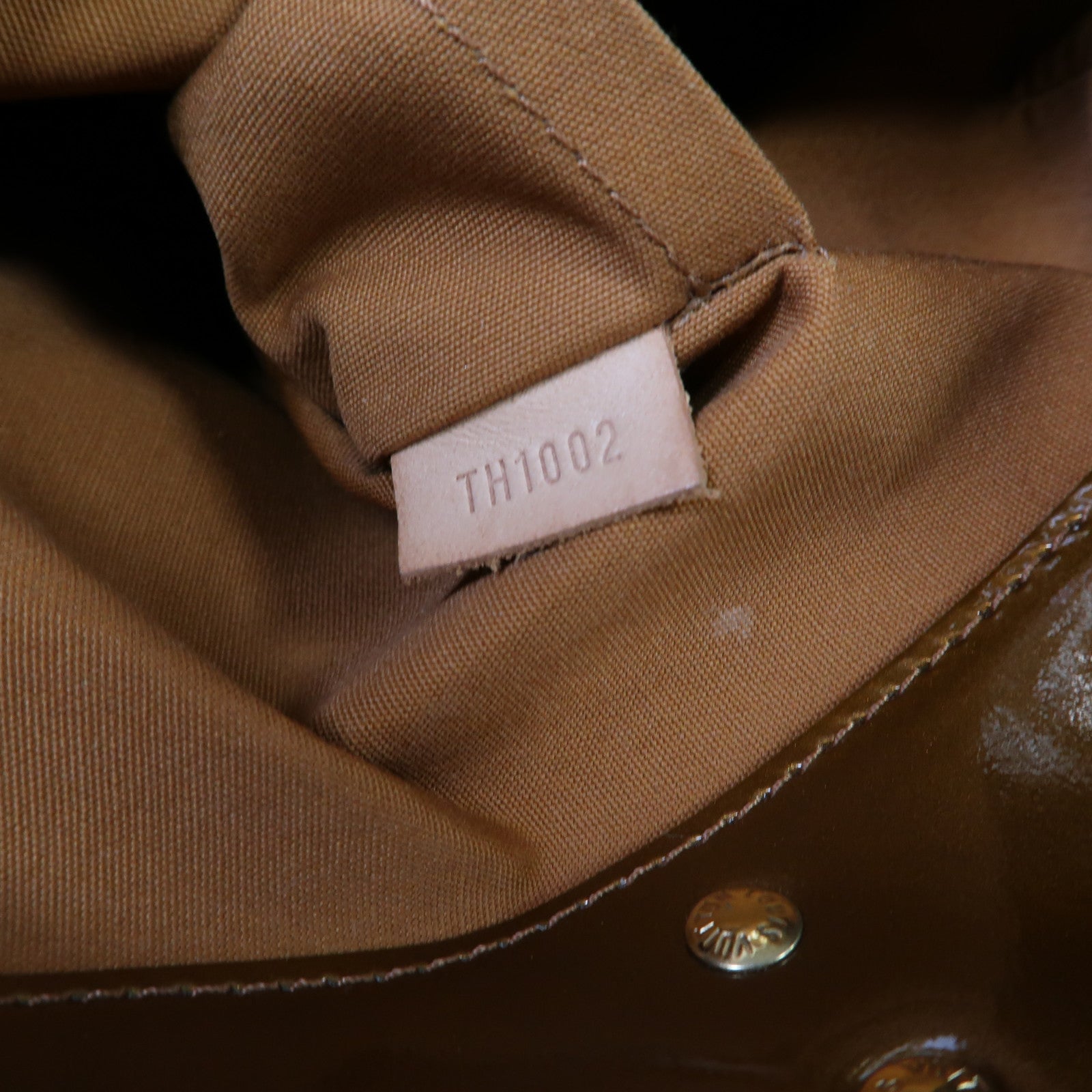 LOUIS VUITTON 【激減優惠】Monogram Vernis Reade MM金扣手挽袋古銅色