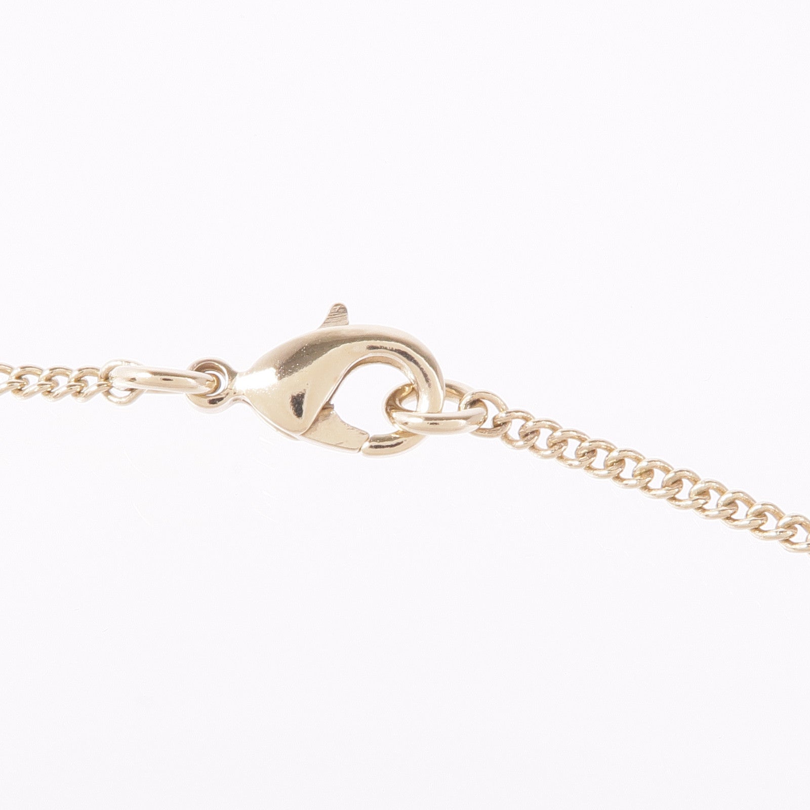 CHANEL CC Necklace Metal Gold White Orange