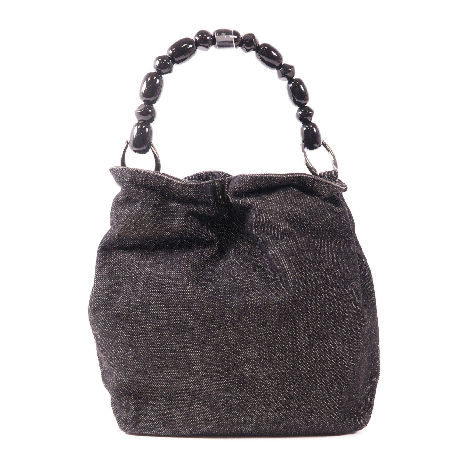Dior 帆布Maris Pearl Denim Handbag銀扣手挽袋