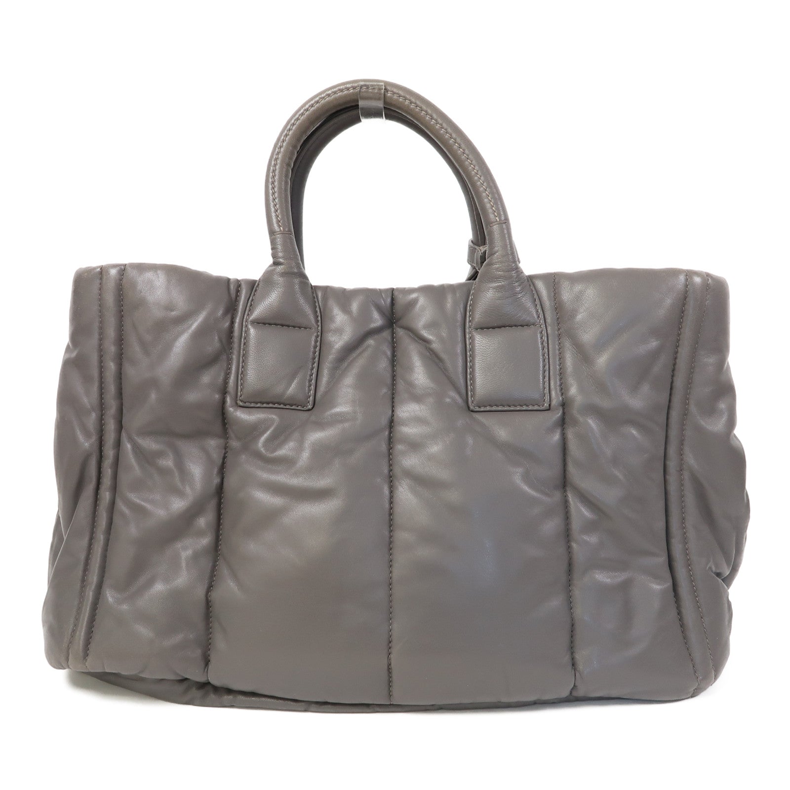 PRADA Nappa Bowber 2 Way Shoulder Bag銀扣手挽肩背兩用袋灰色