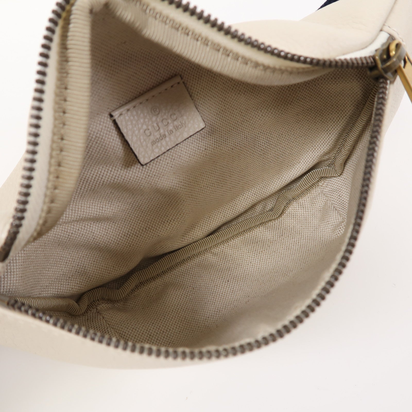 GUCCI 牛皮皮革Waist Bag金扣腰包白色