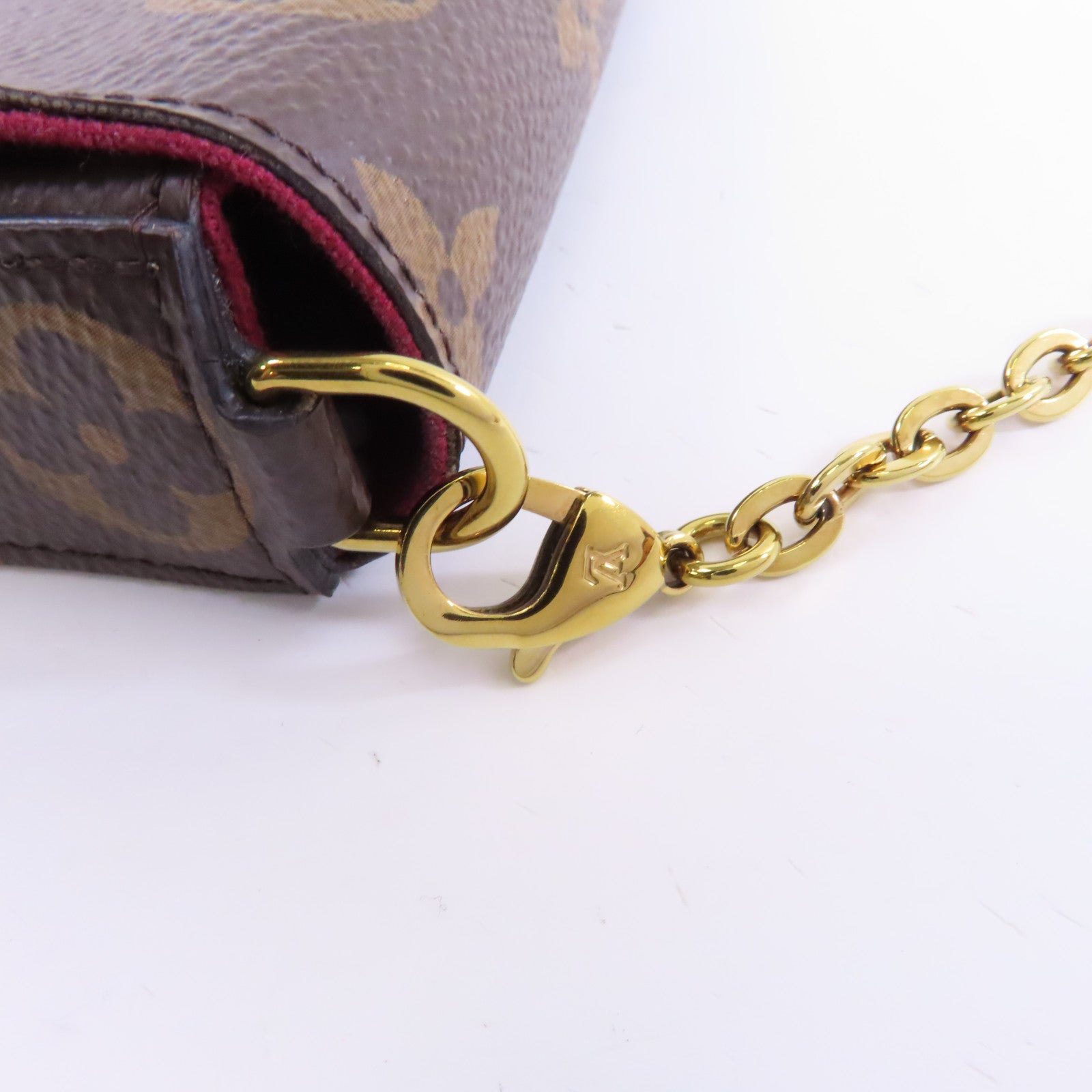 LOUIS VUITTON Monogram Felicie Pochette金扣鏈帶肩背袋啡色