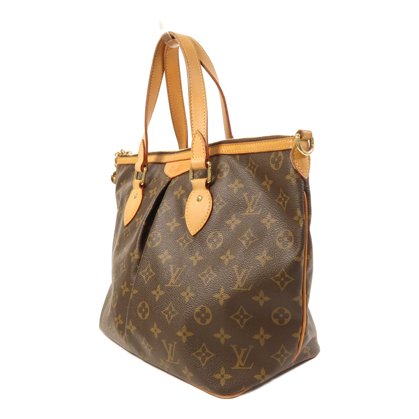 LOUIS VUITTON Monogram Palermo PM金扣手挽肩背兩用袋棕色