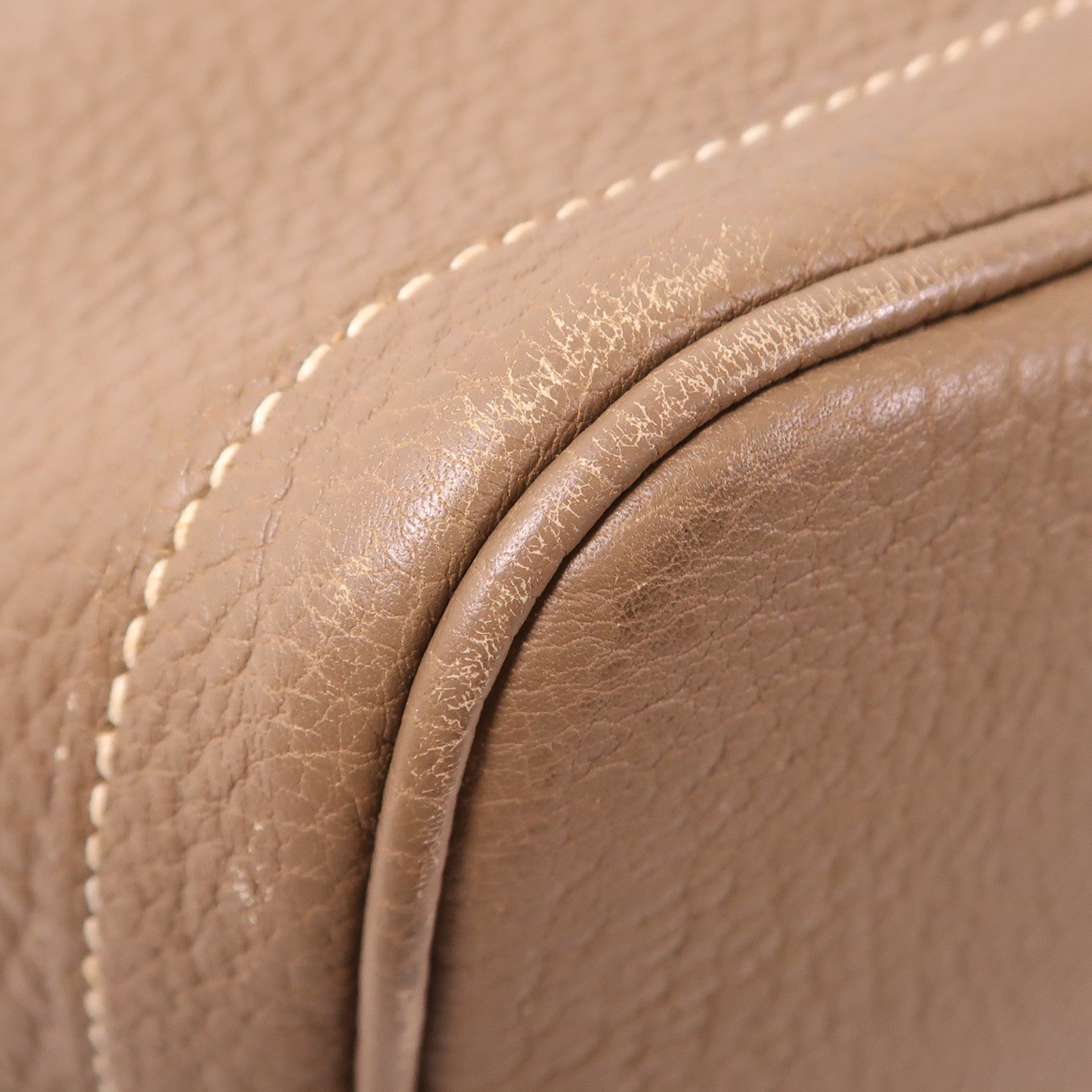 HERMES Negonda皮革GardenParty PM銀扣手挽袋Etoupe