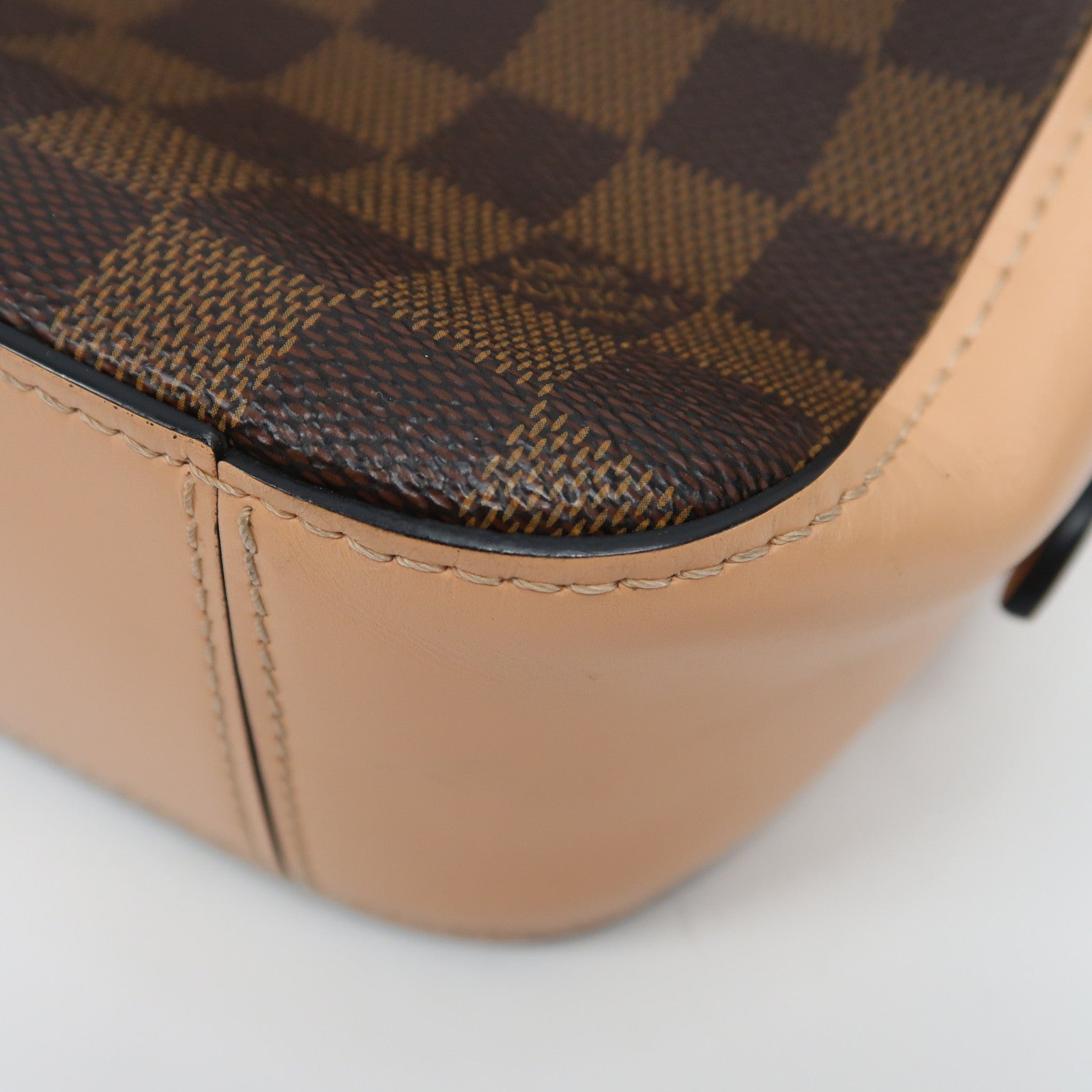 LOUIS VUITTON Damier Santa Monica金扣手挽肩背兩用袋啡色/粉紅色