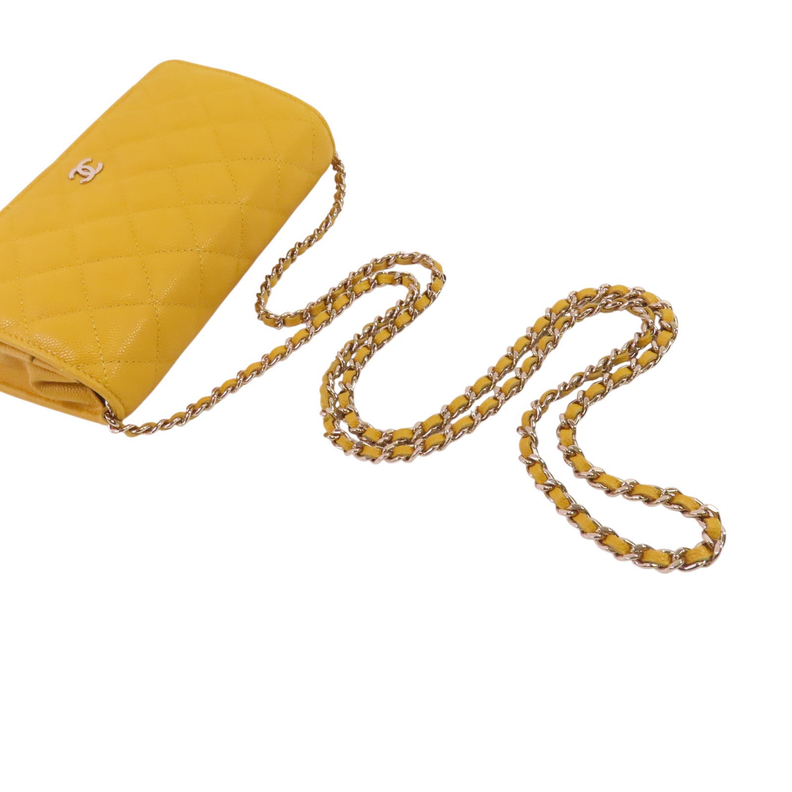 CHANEL 牛皮皮革Chanel WOC Wallet On Chain金扣鏈帶肩背袋