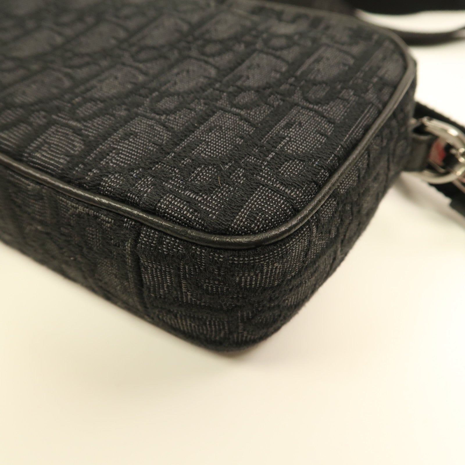 Dior 帆布Shoulder Bag銀扣肩背袋黑色