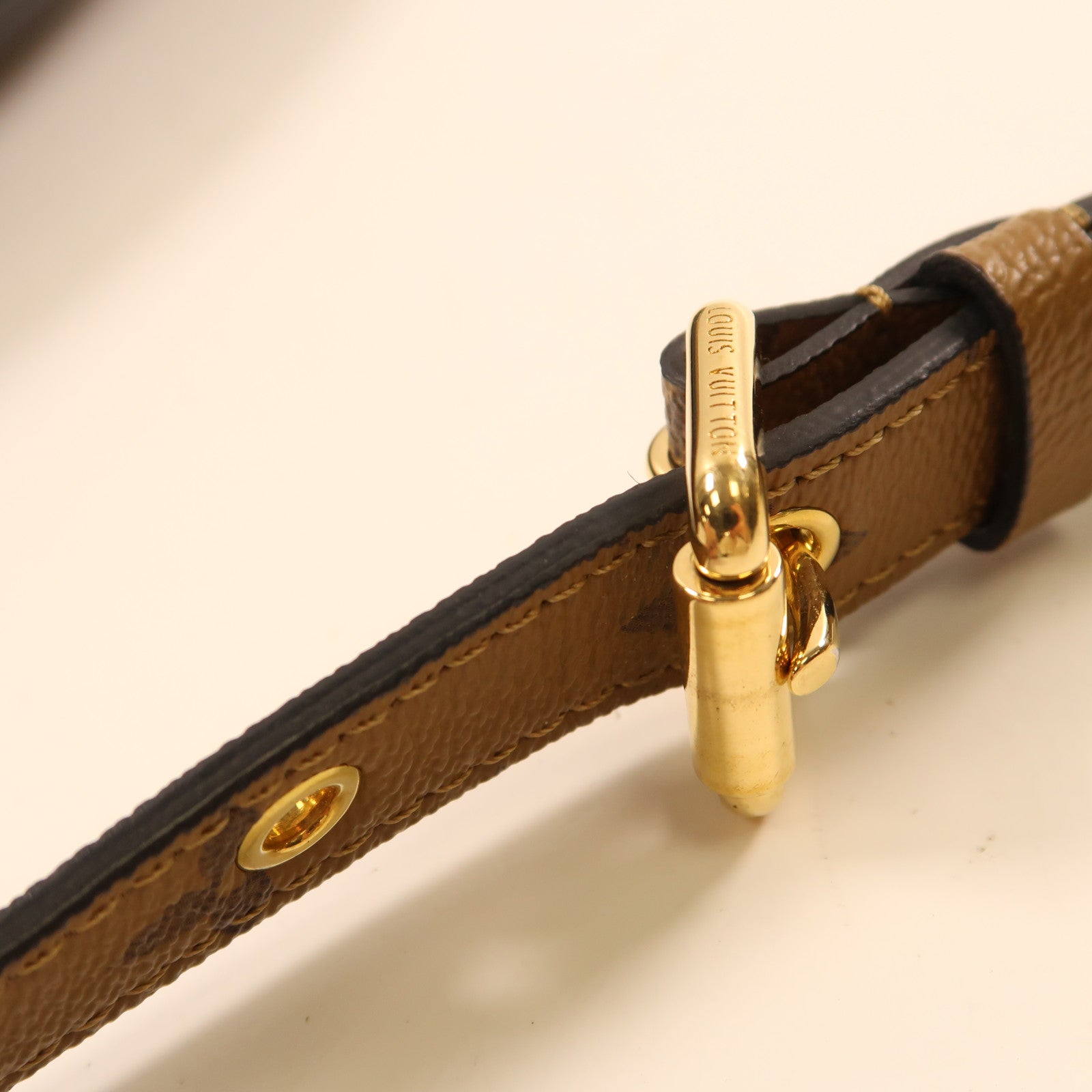 LOUIS VUITTON Monogram Reverse Pochette Metis金扣手挽肩背兩用袋棕色