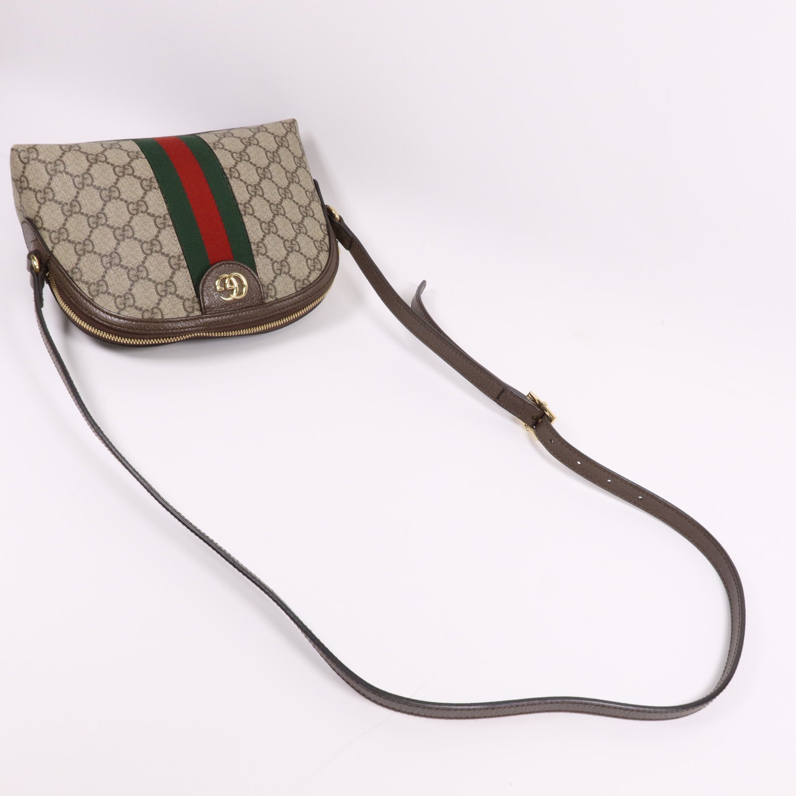 GUCCI 塗層帆布Ophidia GG金扣肩背袋