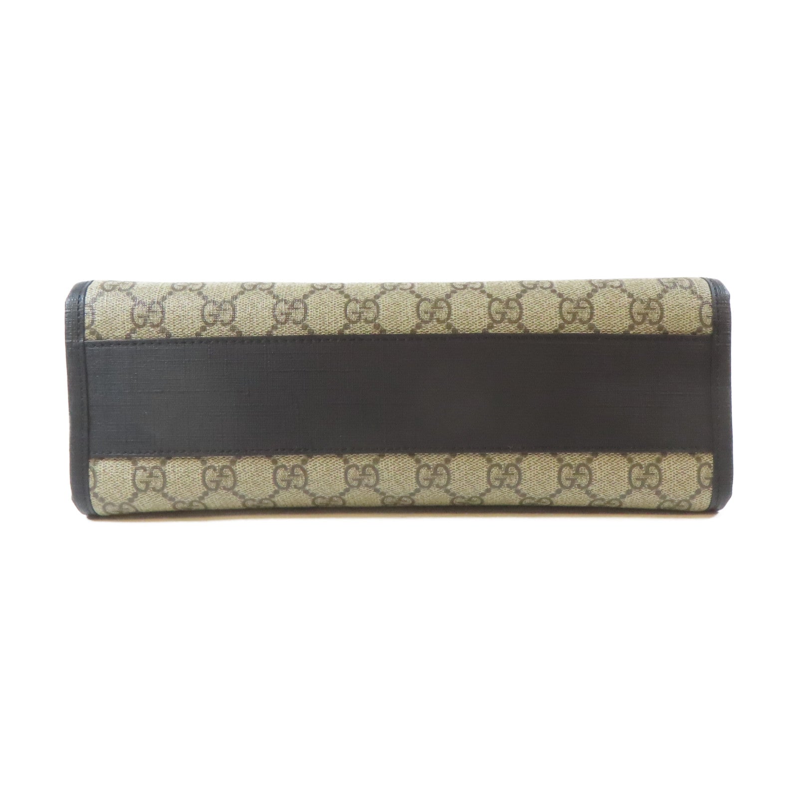 GUCCI 塗層帆布Hand Bag銀扣手挽袋啡色