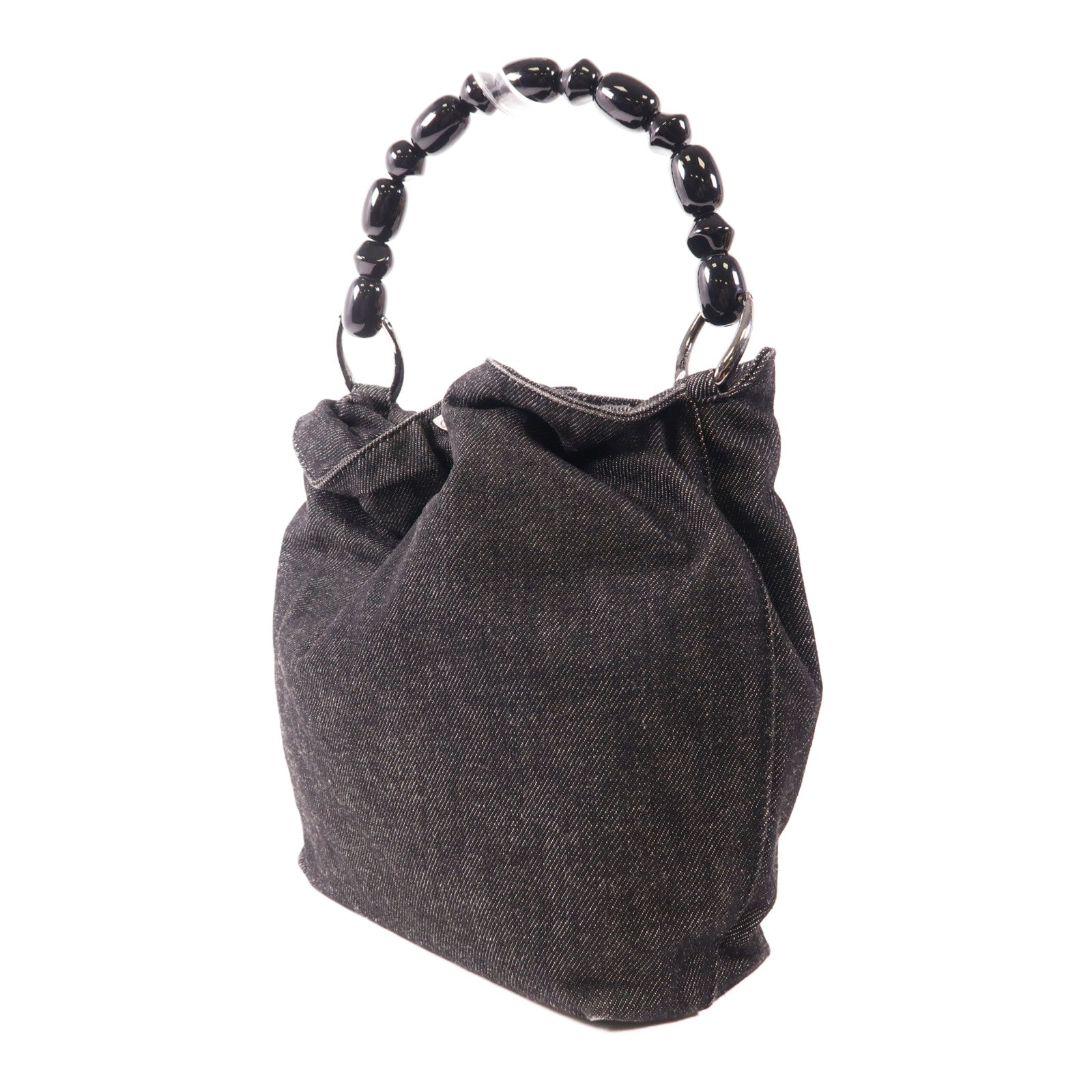Dior 帆布Maris Pearl Denim Handbag銀扣手挽袋