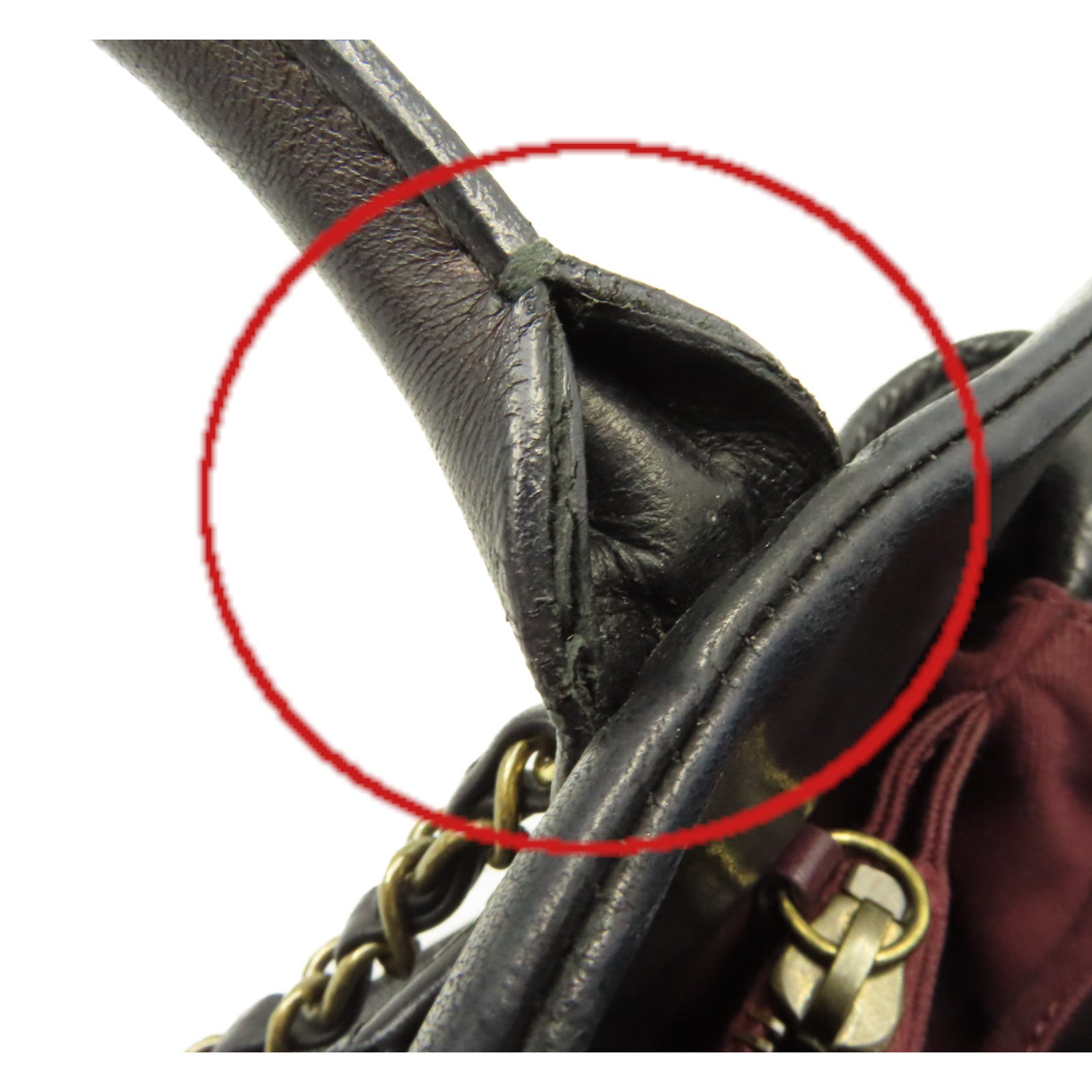 CHANEL 【激減優惠】菱格牛皮皮革/魔鬼魚皮革Chain 2Way Shoulder Bag金扣鏈帶手挽肩背兩用袋黑色