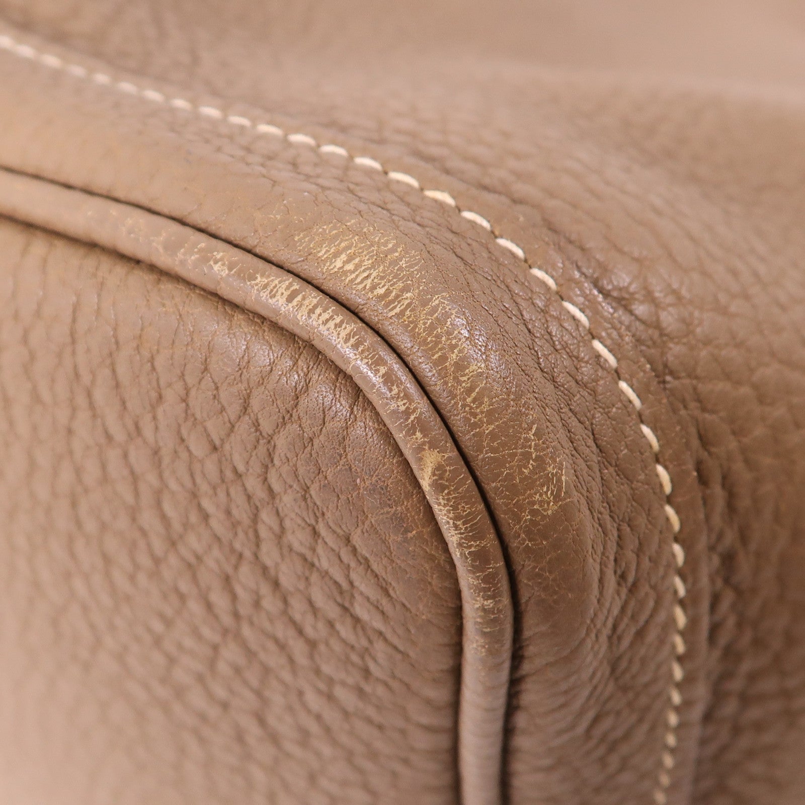 HERMES Negonda皮革GardenParty PM銀扣手挽袋Etoupe