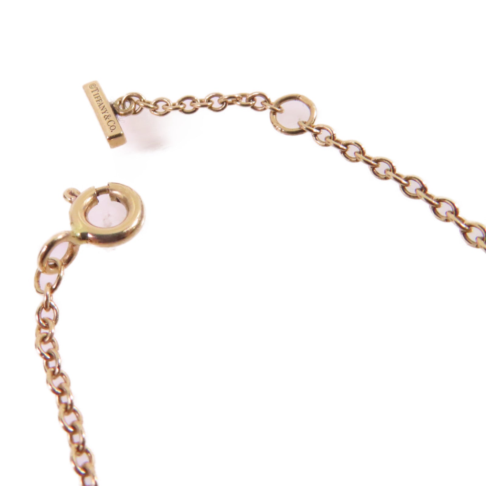 TIFFANY＆CO 18K玫瑰金Diamond T Smile Bracelet 0.04ct鑽石手鏈