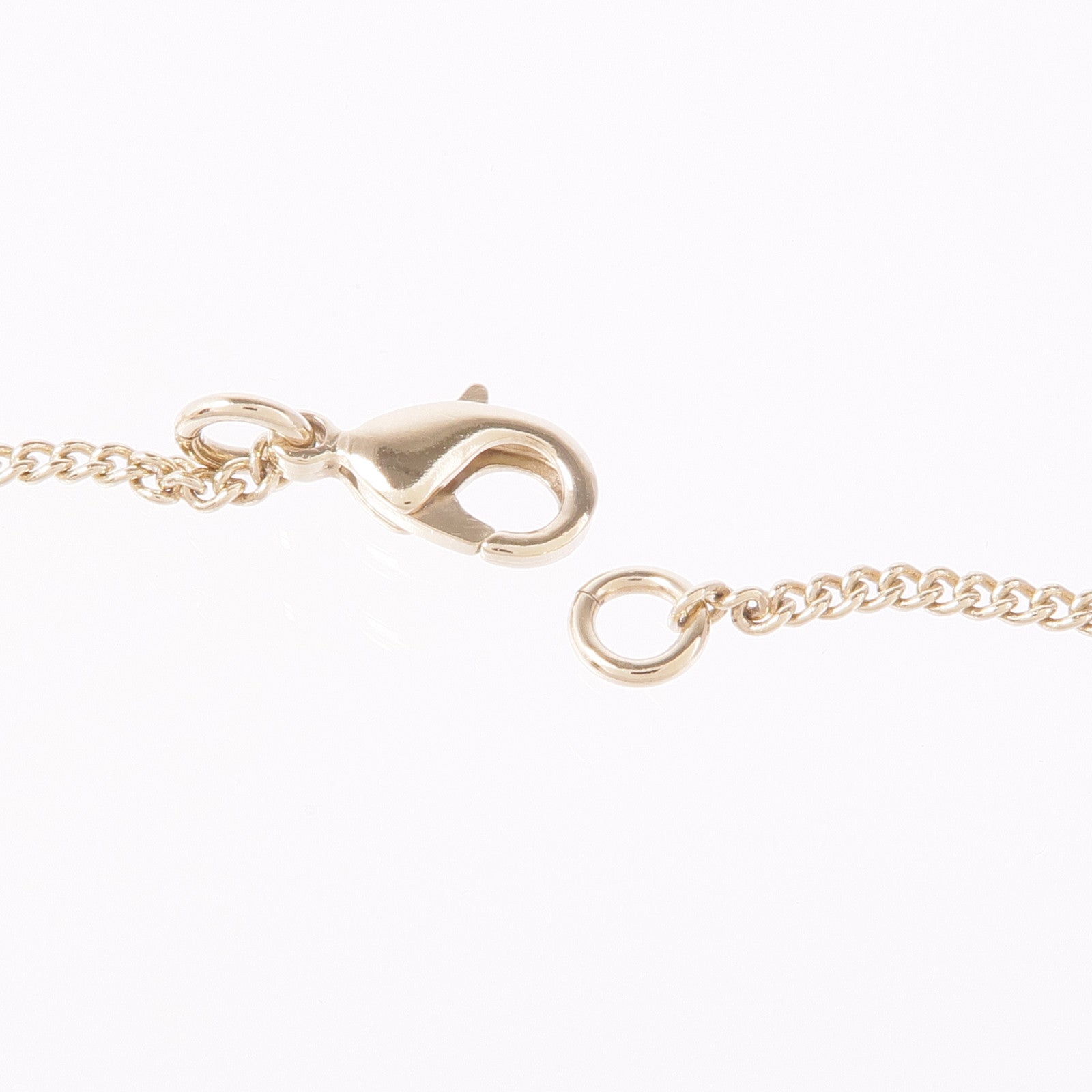 CHANEL CC Necklace Metal Gold White Orange