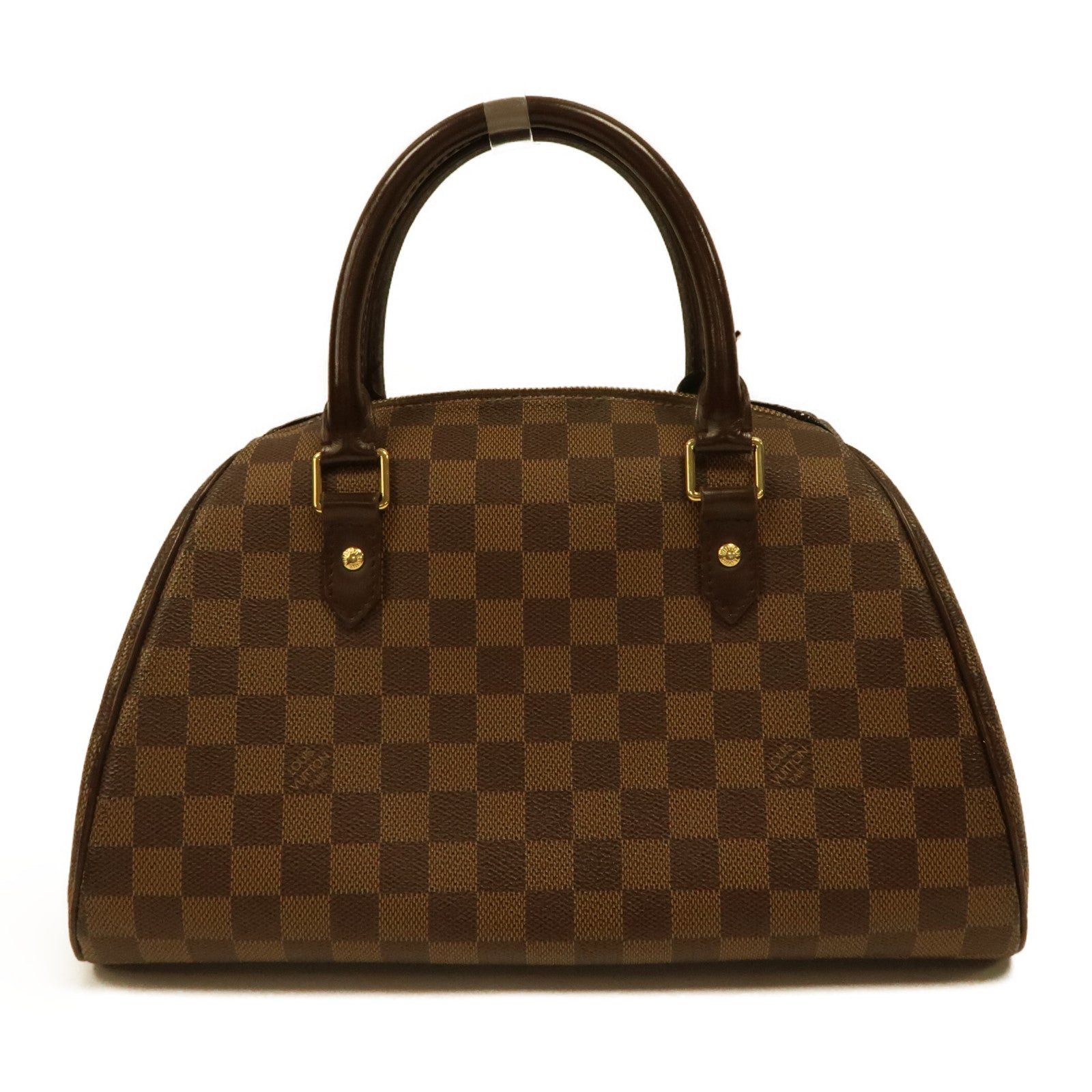 LOUIS VUITTON Damier Ebene Ribera MM金扣手挽袋啡色
