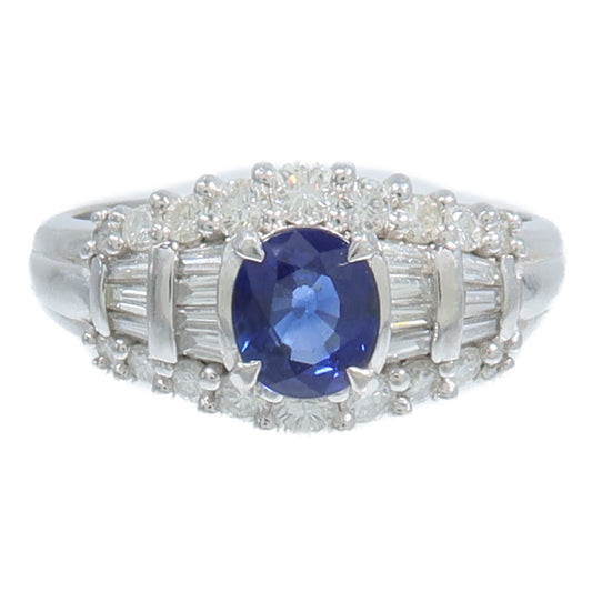 JEWELRY PT900鉑金Sapphire Diamond Ring藍寶石/鑽石戒指