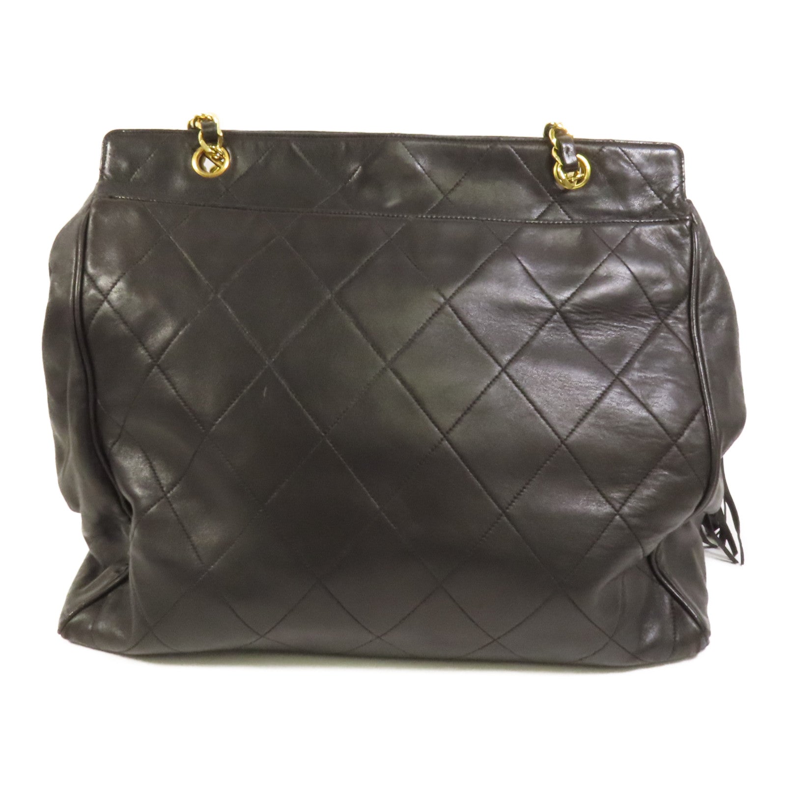 CHANEL 羊皮皮革Vintage Tote金扣鏈帶肩背袋