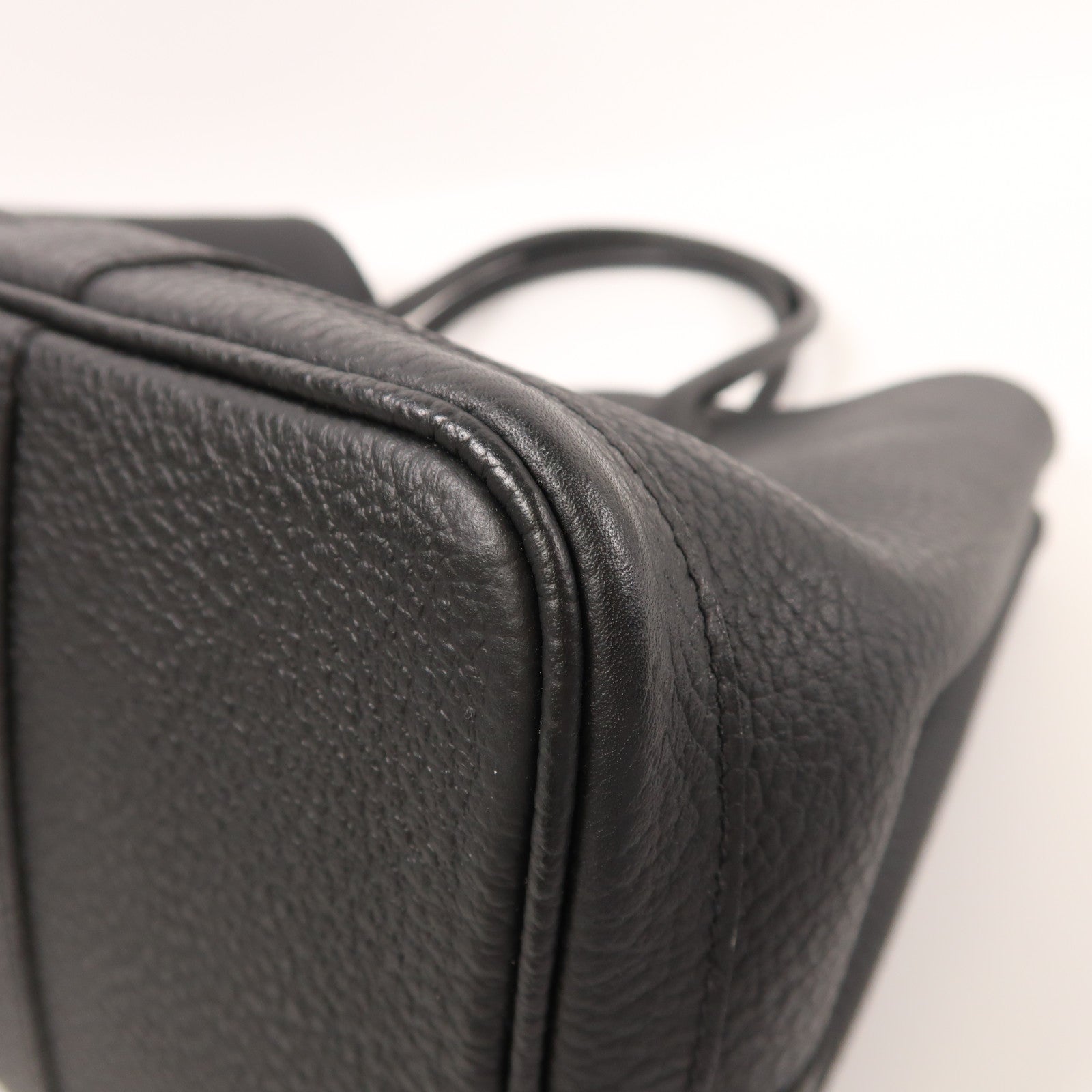 HERMES Negonda皮革Garden Party PM銀扣手挽袋89 Noir
