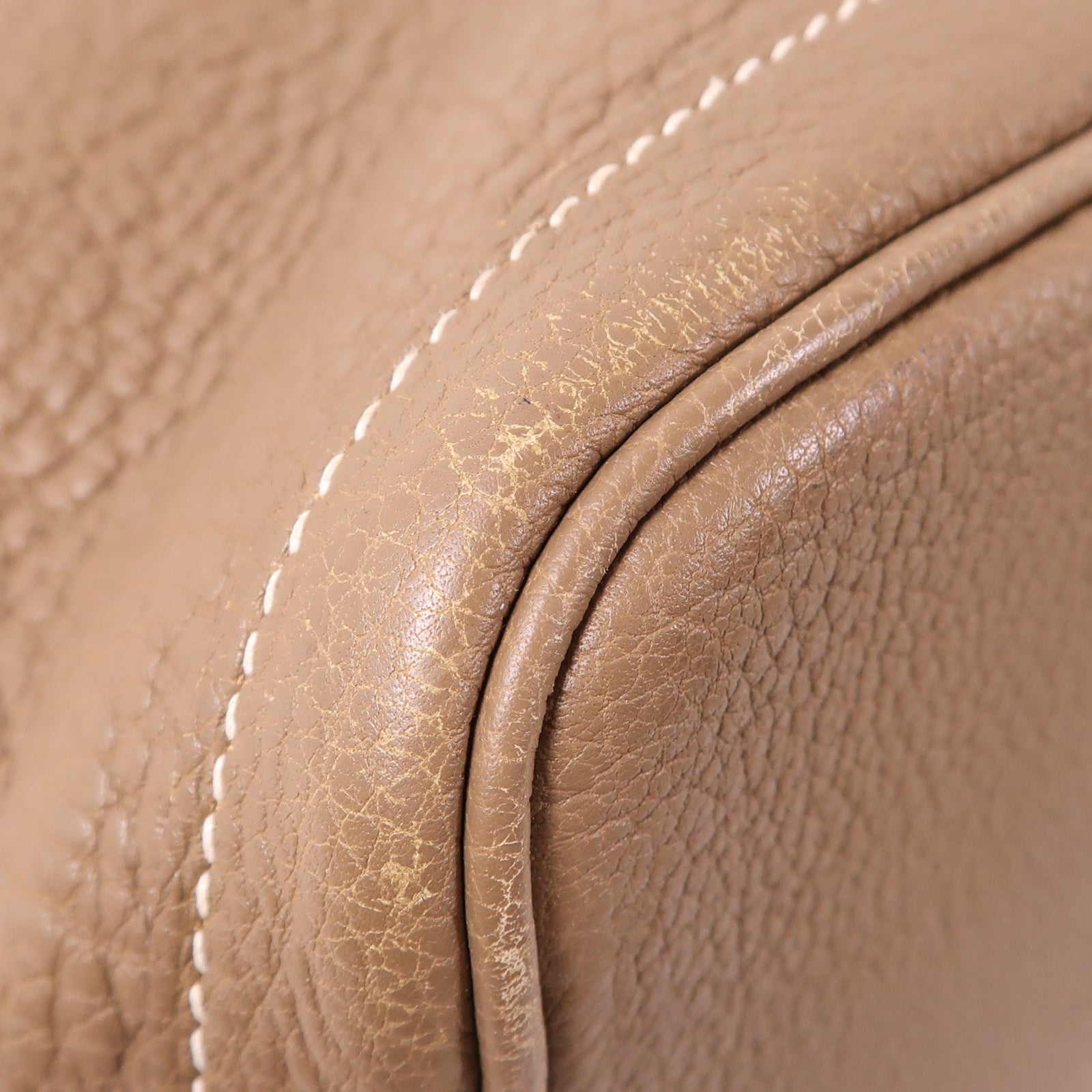 HERMES Negonda皮革GardenParty PM銀扣手挽袋Etoupe