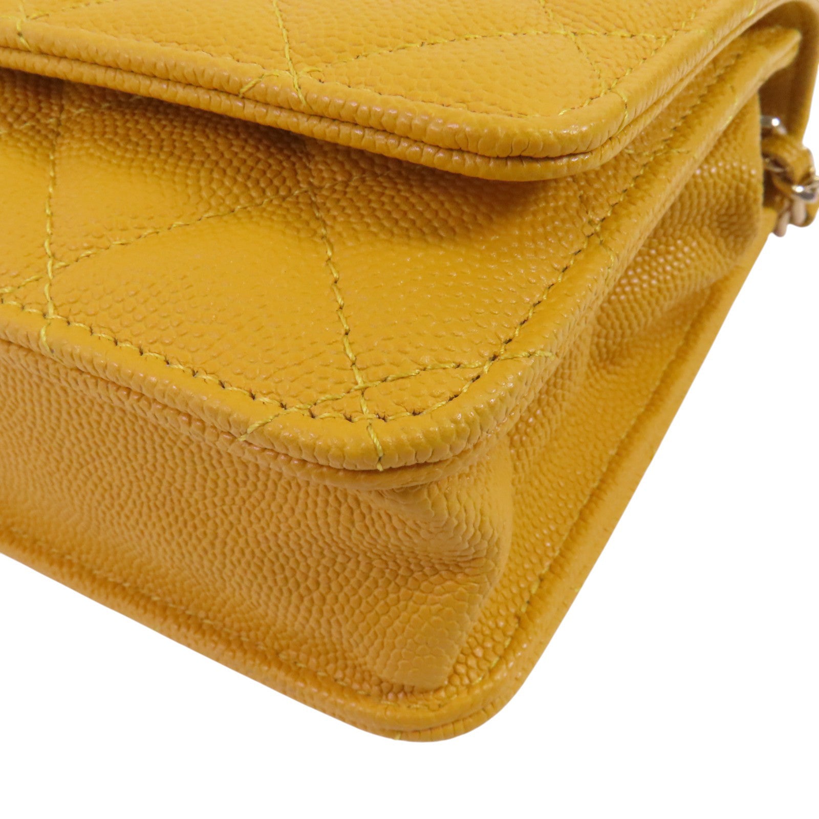 CHANEL 牛皮皮革Chanel WOC Wallet On Chain金扣鏈帶肩背袋