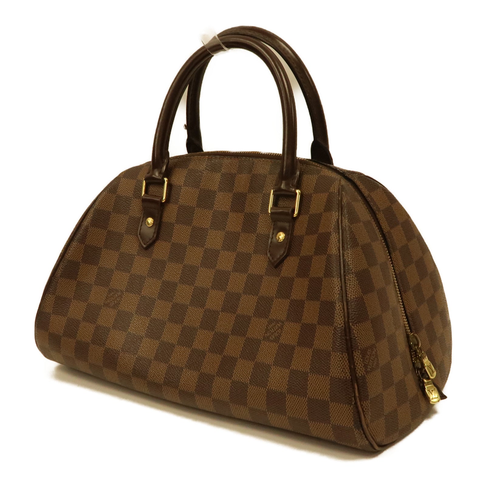 LOUIS VUITTON Damier Ebene Ribera MM金扣手挽袋啡色