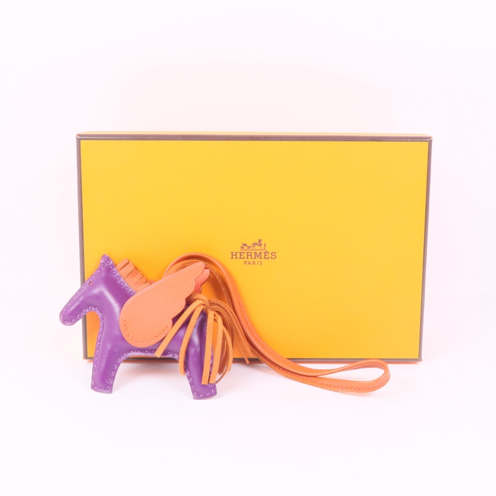 HERMES Rodeo Pegase Charm/Strap Milo Leather Swift Leather Purple/Red