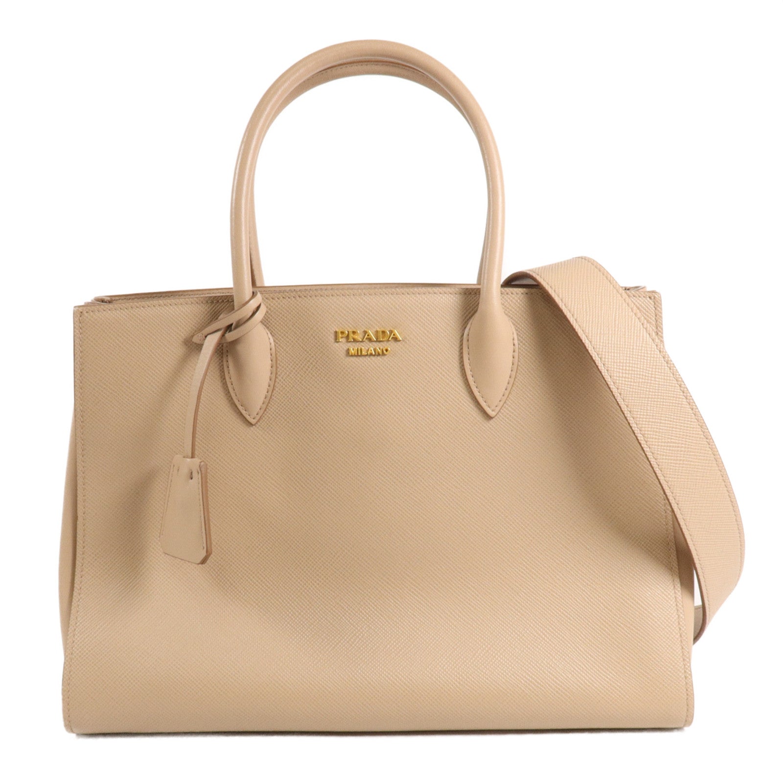 PRADA Saffiano皮革Double手挽肩背兩用袋