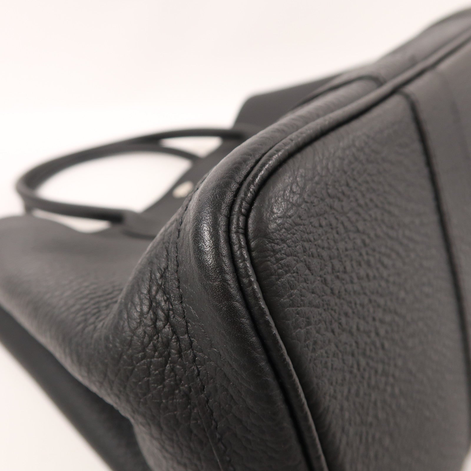 HERMES Negonda皮革Garden Party PM銀扣手挽袋89 Noir