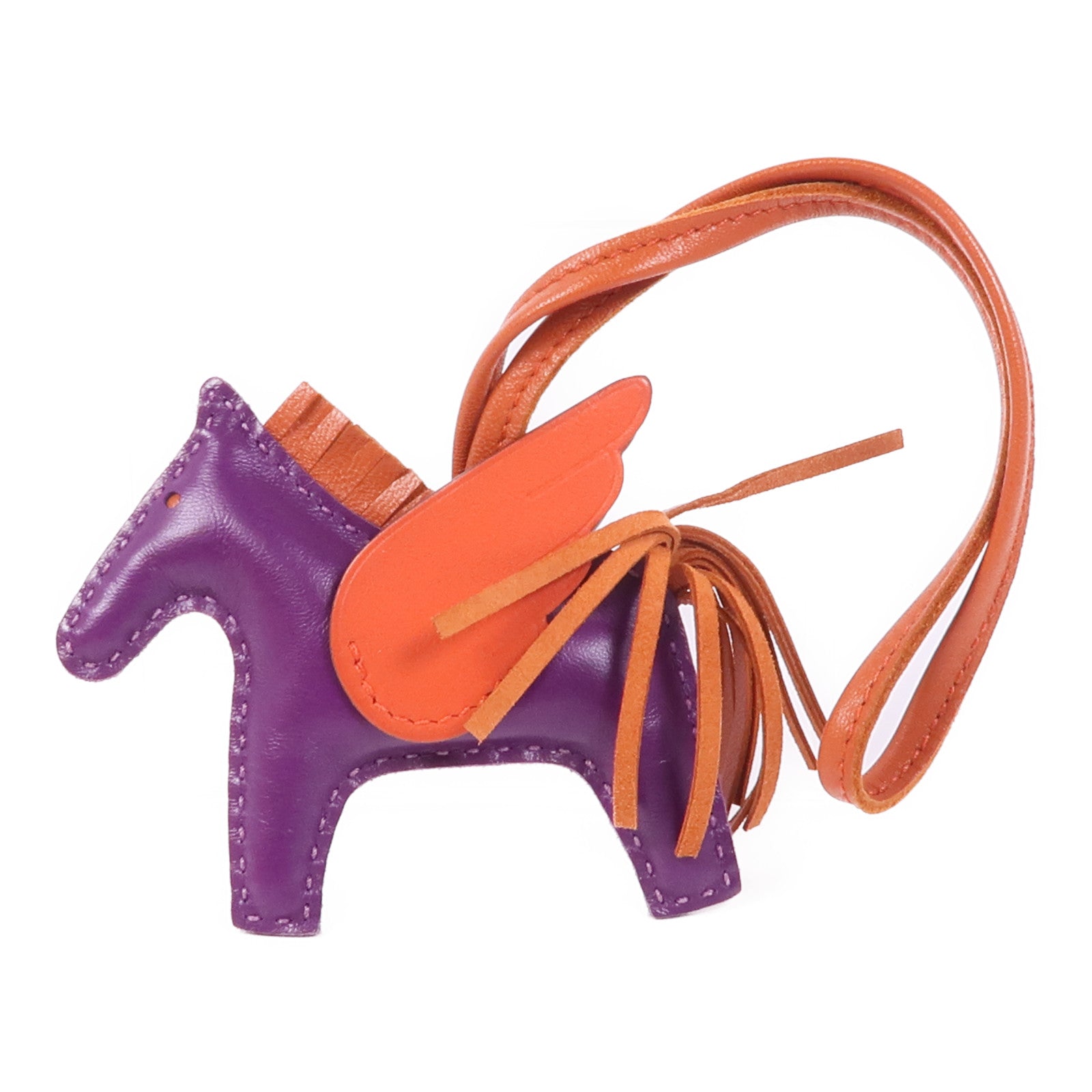 HERMES Rodeo Pegase Charm/Strap Milo Leather Swift Leather Purple/Red