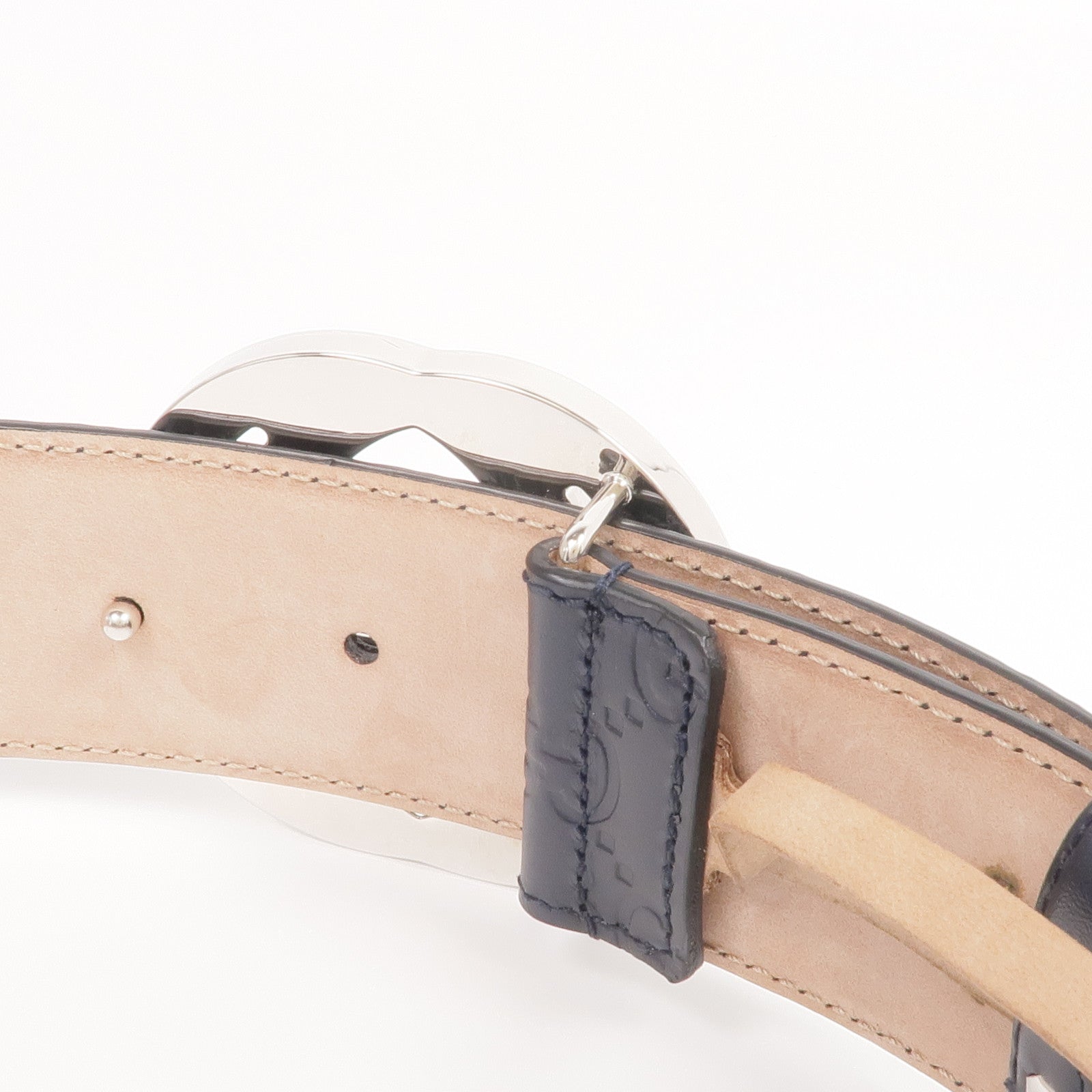 GUCCI 牛皮皮革Belt銀扣皮帶