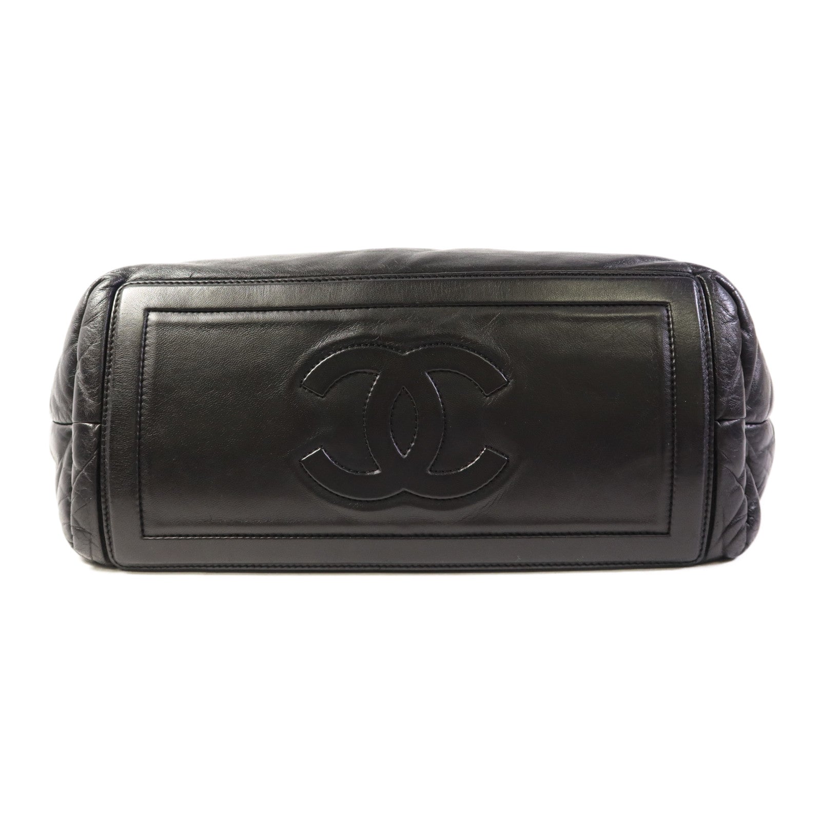 CHANEL 牛皮皮革Coco Cocoon銀扣手挽袋