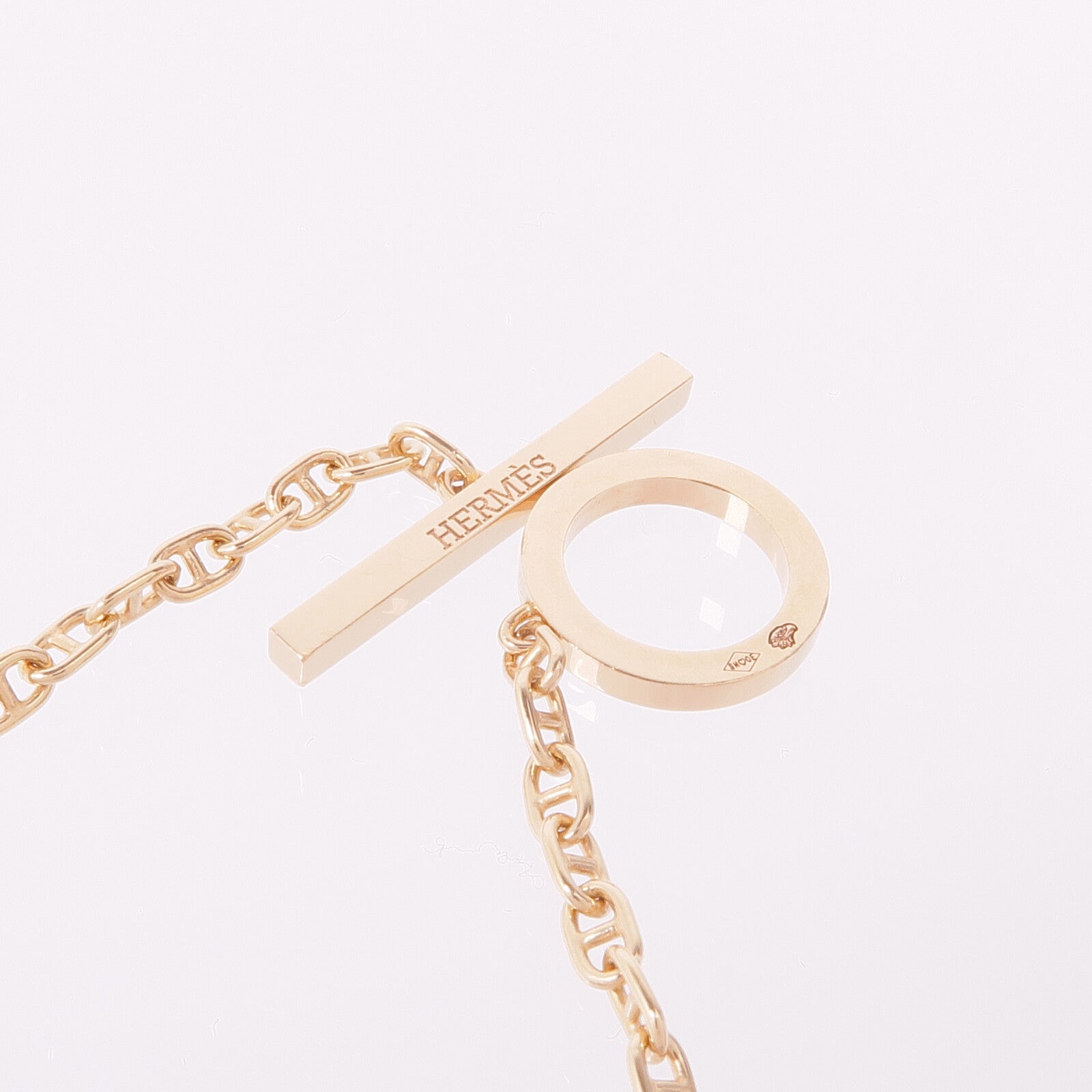 HERMES 18K玫瑰金Chaine D'Ancre Contour Diamond Bracelets鑽石手鏈