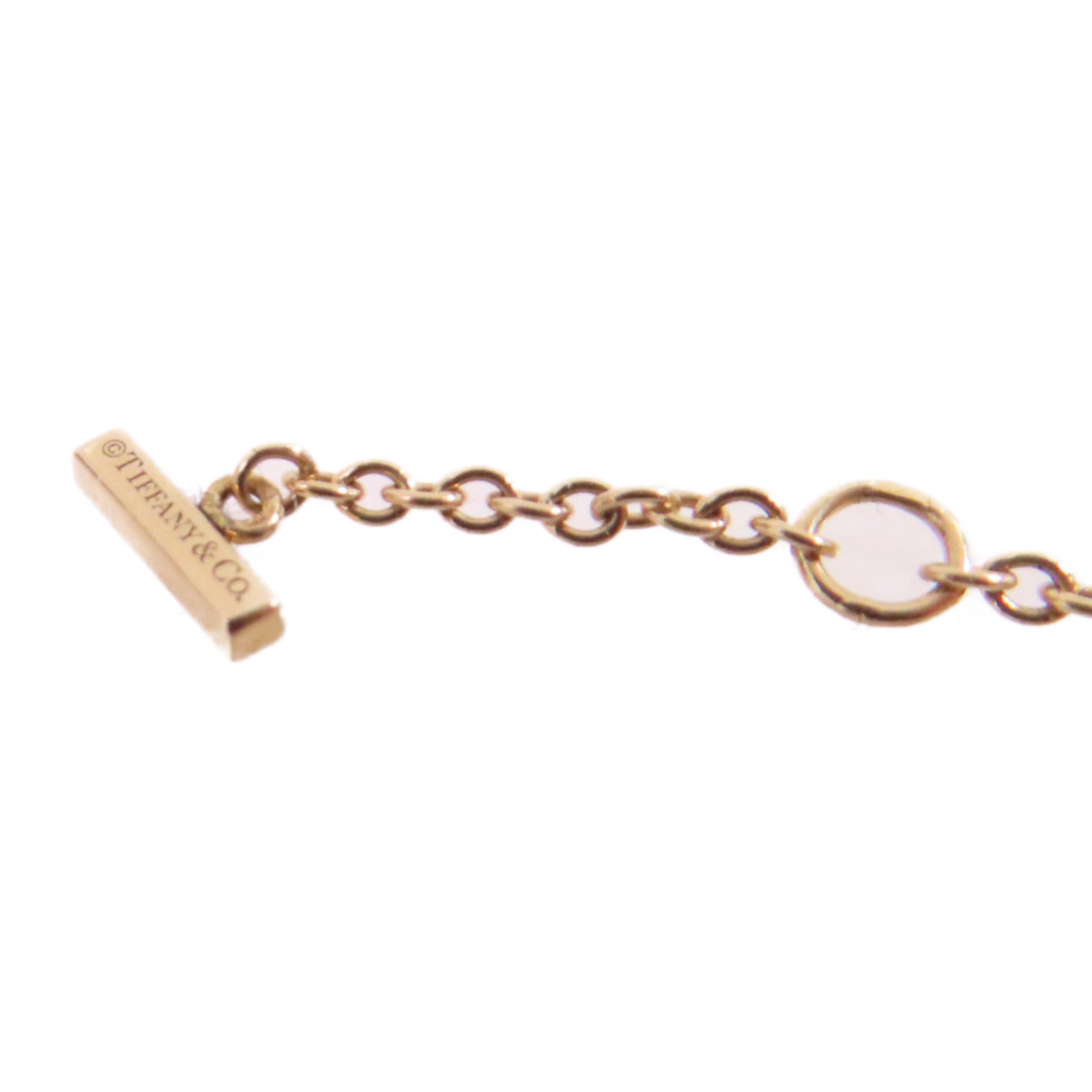 TIFFANY＆CO 18K玫瑰金Diamond T Smile Bracelet 0.04ct鑽石手鏈