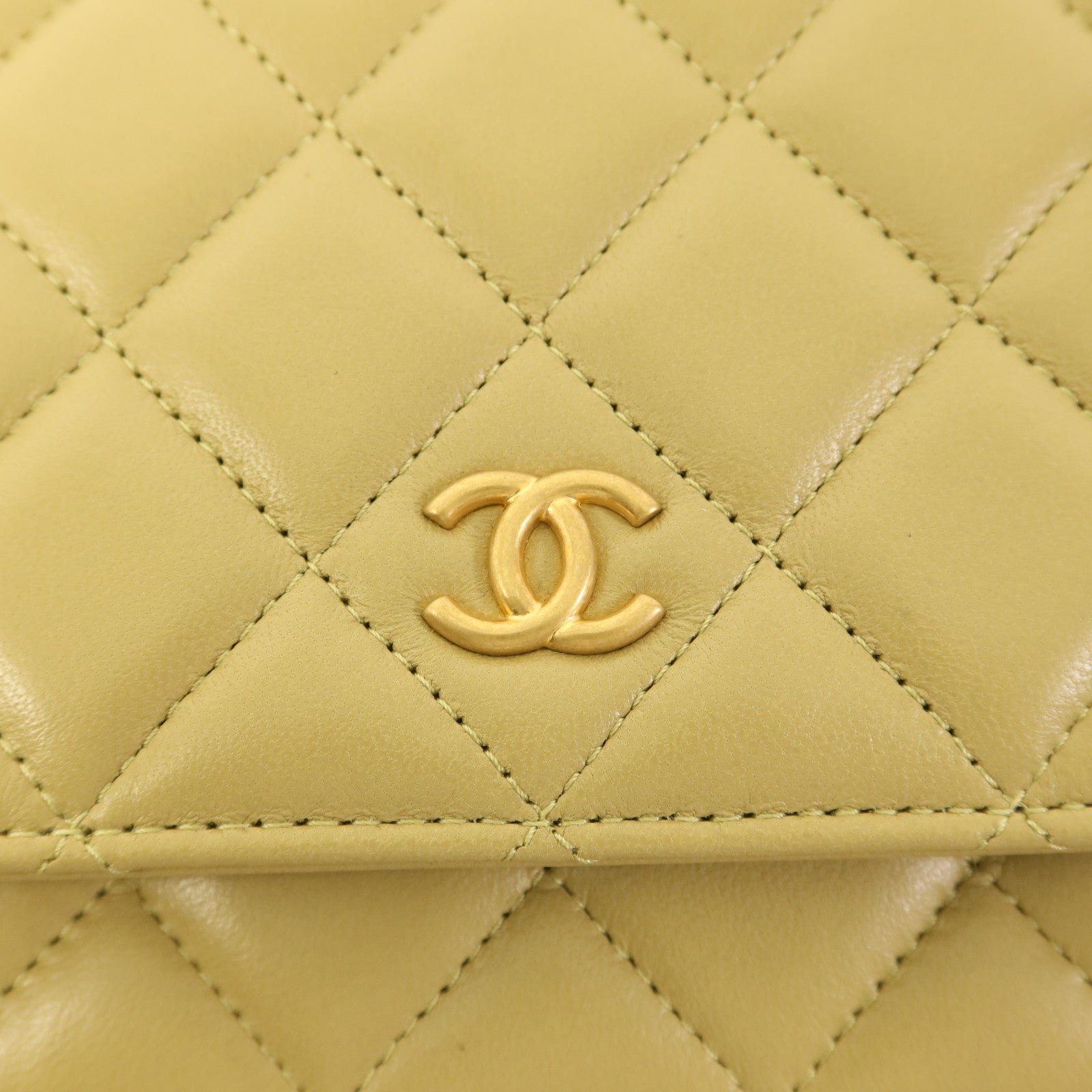 CHANEL 羊皮皮革Wallet On Chain WOC金扣鏈帶肩背袋