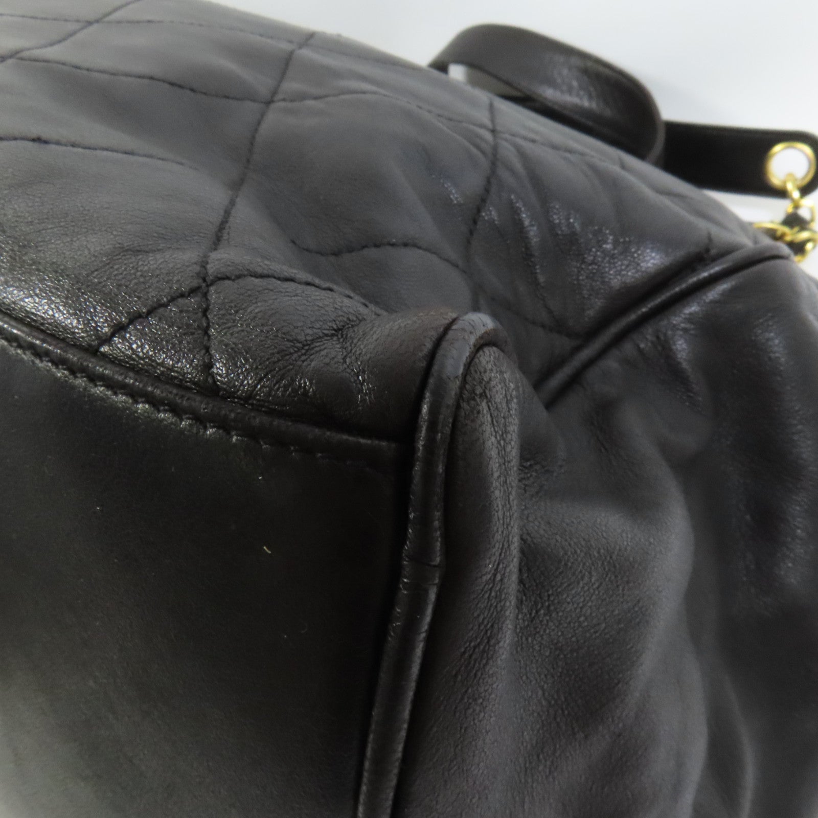 CHANEL 羊皮皮革Vintage Tote金扣鏈帶肩背袋