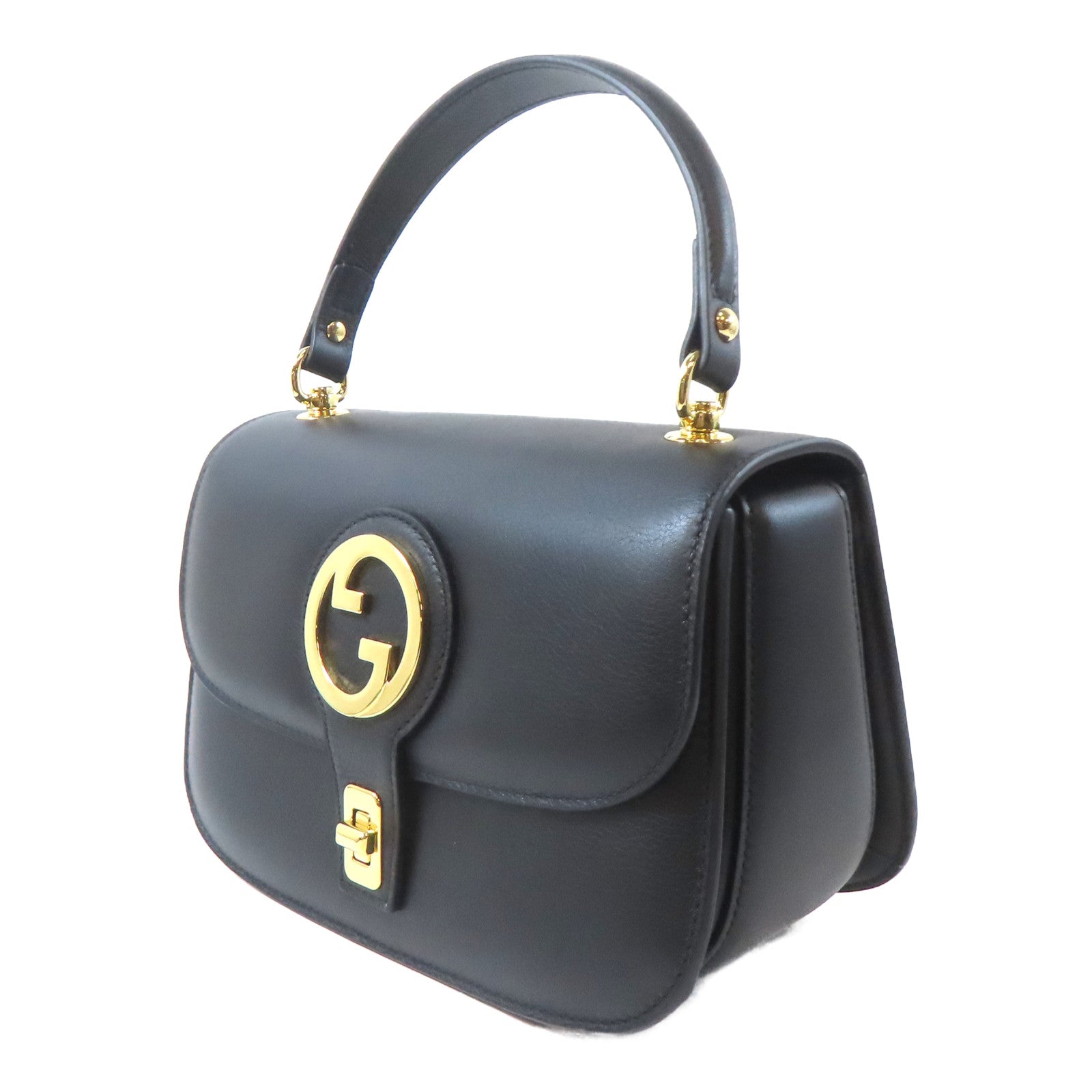 GUCCI 【激減優惠】牛皮皮革Blondie Top Handle金扣手挽肩背兩用袋黑色