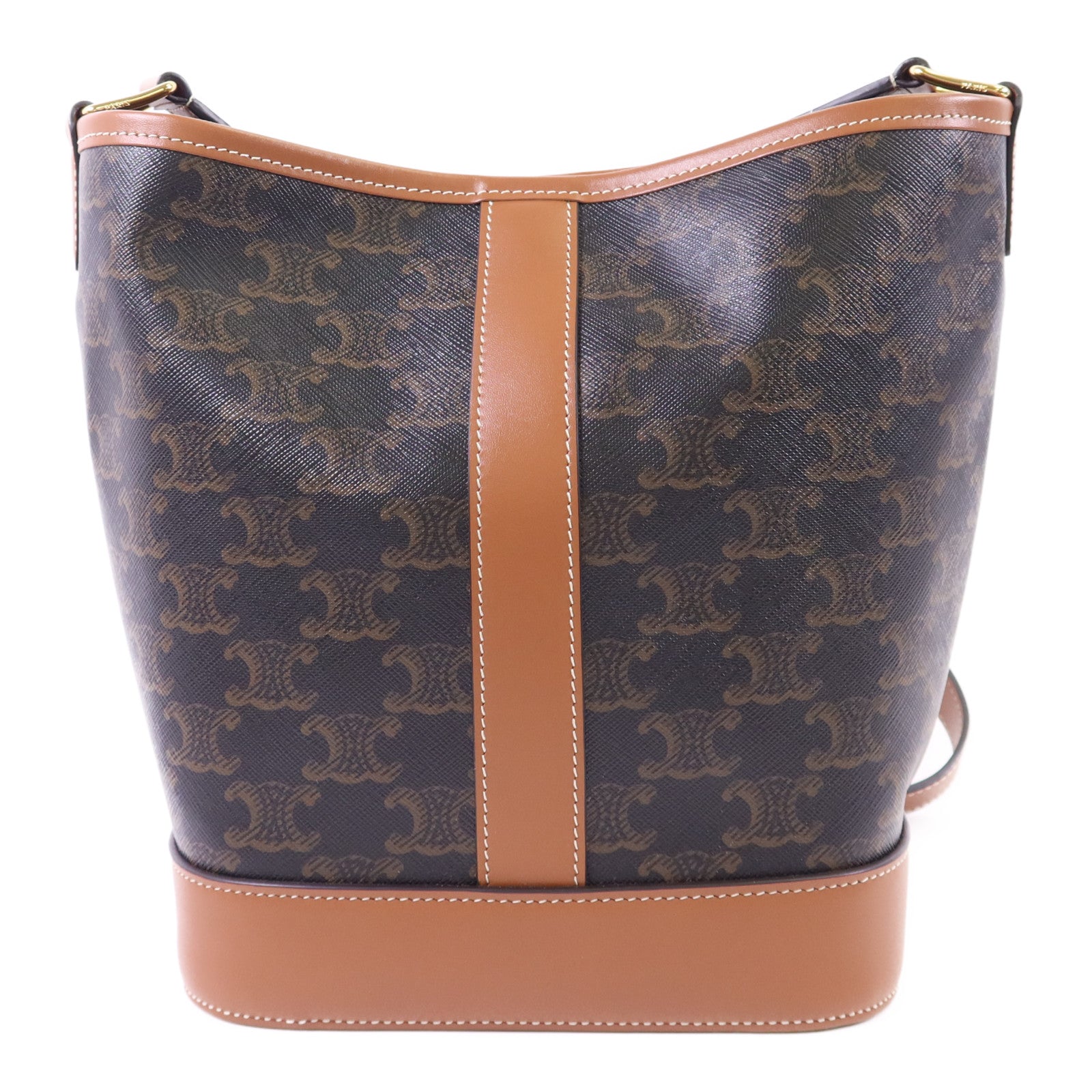 CELINE 塗層帆布Bucket Bag Small金扣肩背袋