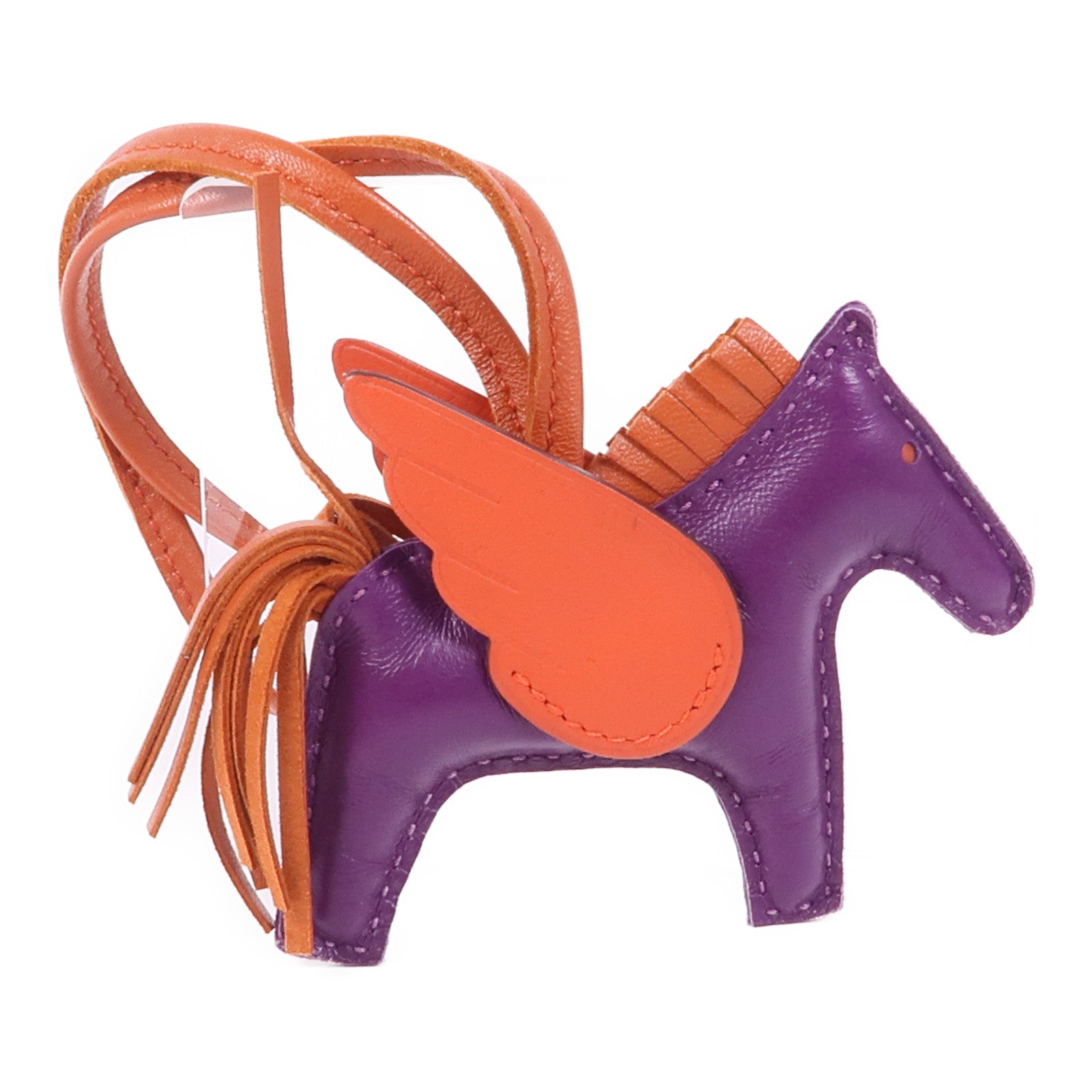 HERMES Rodeo Pegase Charm/Strap Milo Leather Swift Leather Purple/Red